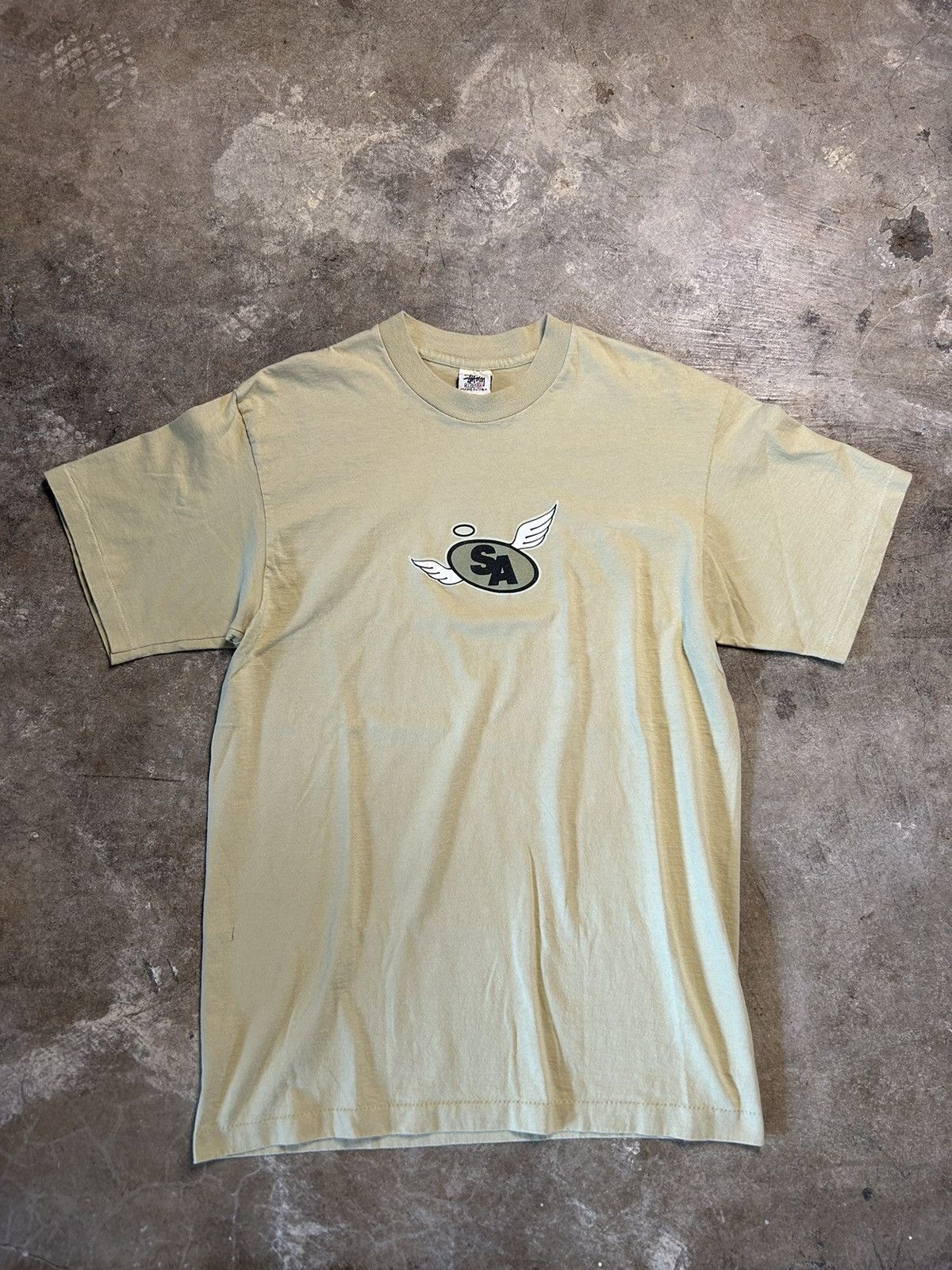 image of Stussy Vintage 90's Stüssy Angels Tee in Green, Men's (Size XL)