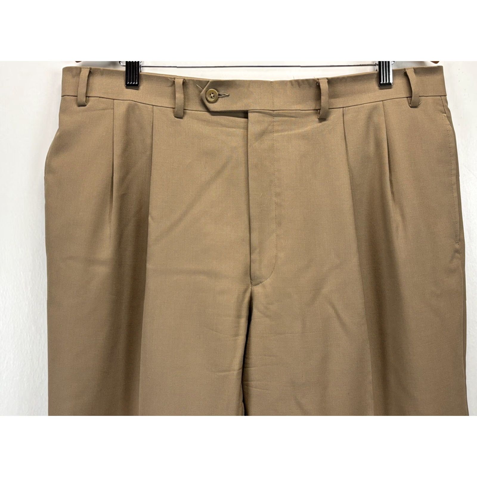 Ralph Lauren Lauren Ralph Lauren Dress Pants Mens 38x32 Regular Cuffed Pleated Brown Solid Business Slacks Size US 38 / EU 54 - 2 Thumbnail