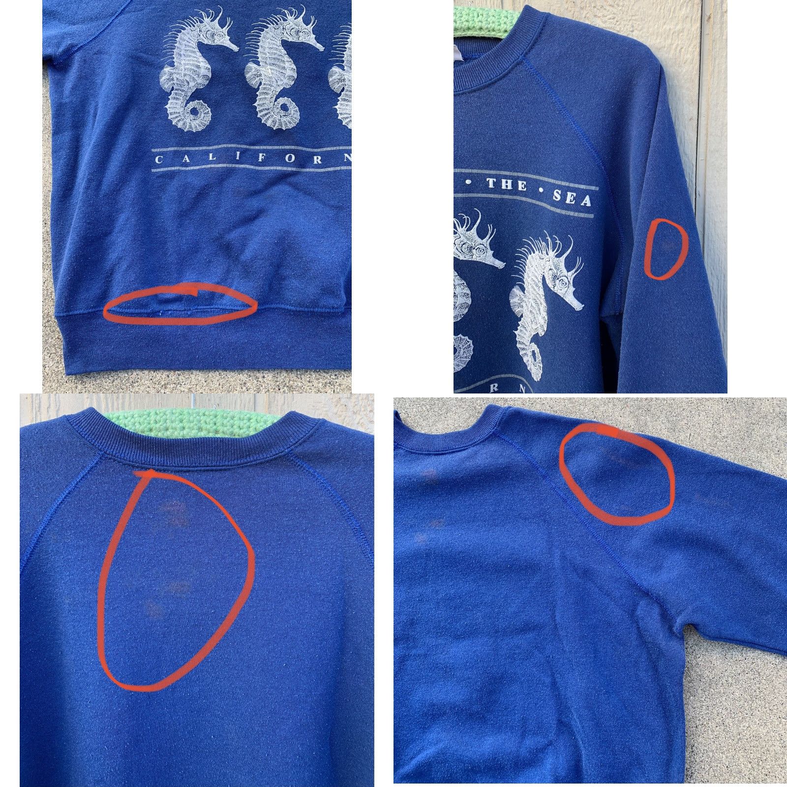 Vintage VINTAGE Bassett-Walker seahorse graphics Raglan Sweatshirt XL Men Blue Graphic Print Raglan Seahorse California Pacific Coast Seaside 90s? Size US XL / EU 56 / 4 - 10 Thumbnail