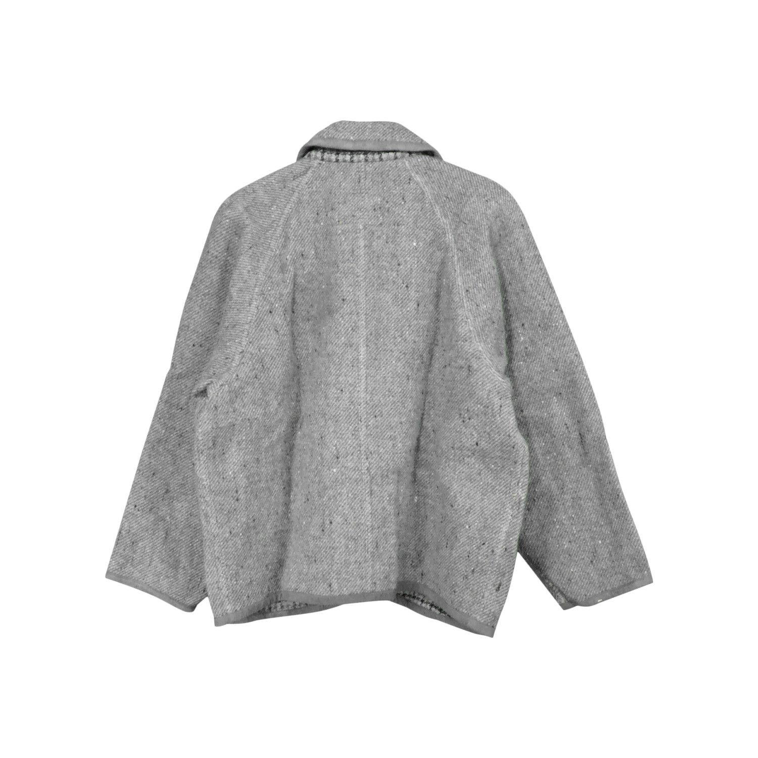 Karl Lagerfeld KARL LAGERFELD GRAY HAIR ALPACA BLEND MOCK NECK JACKET Size M / US 6-8 / IT 42-44 - 2 Thumbnail