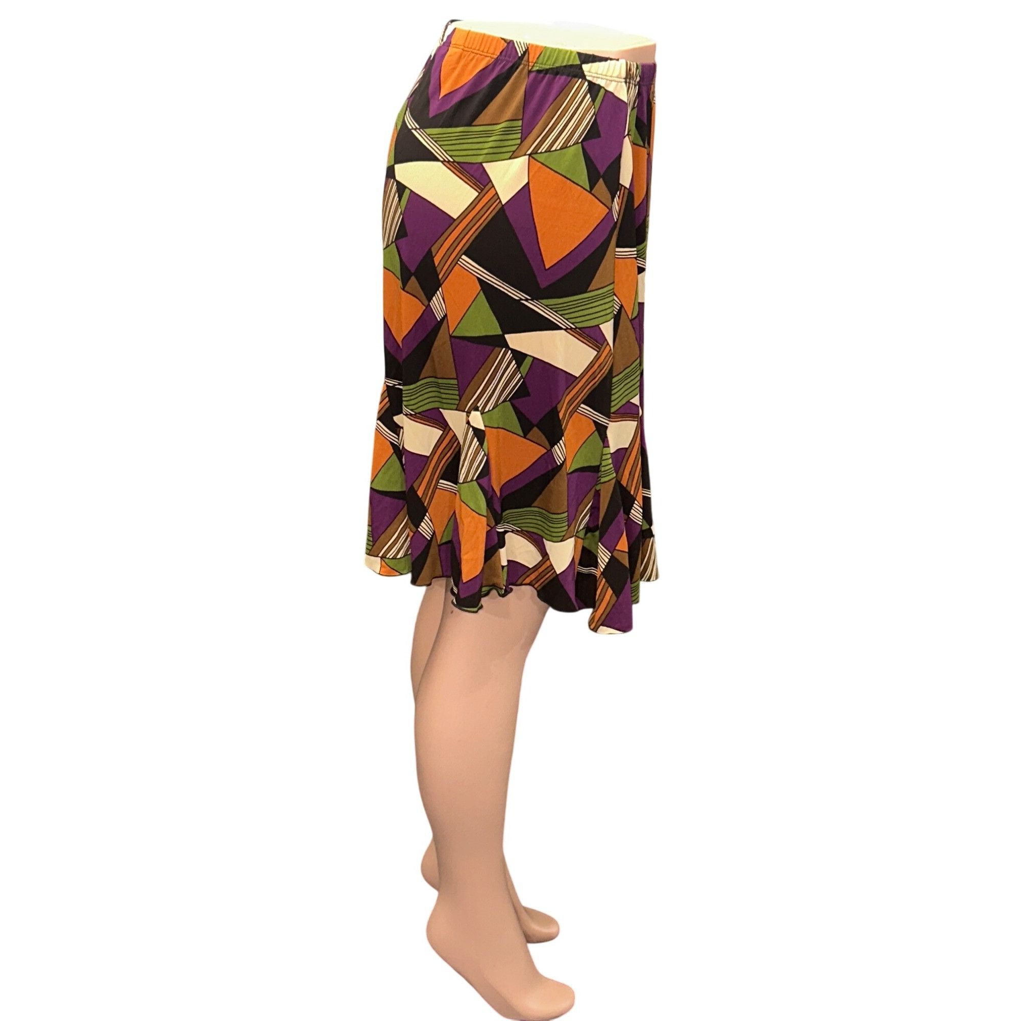 Other Briggs New York Vintage Inspired Geometric Flare Skirt Abstr Size 34" / US 12 / IT 48 - 3 Thumbnail