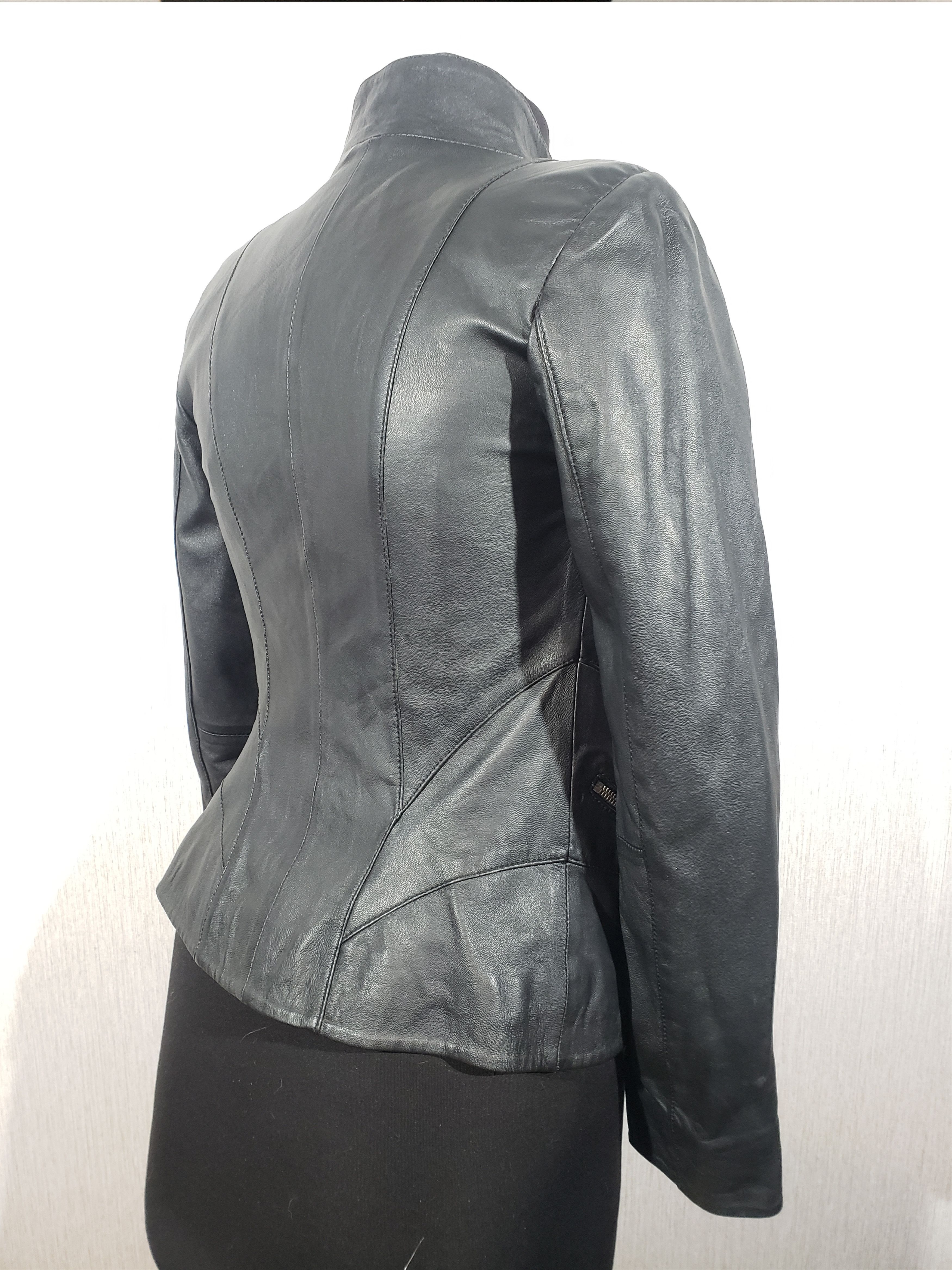 Other Black women's leather sports jacket. Size XS / US 0-2 / IT 36-38 - 5 Thumbnail