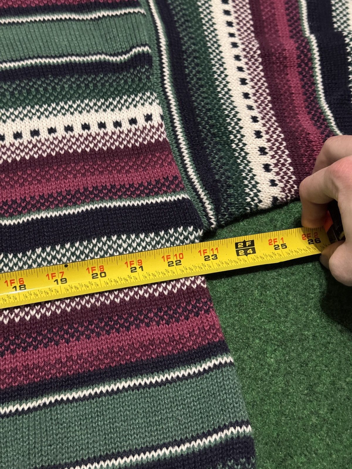 Vintage Southwestern Cardigan Vintage 90s 23x22 Cropped Boxy Sweater Size L / US 10 / IT 46 - 6 Thumbnail