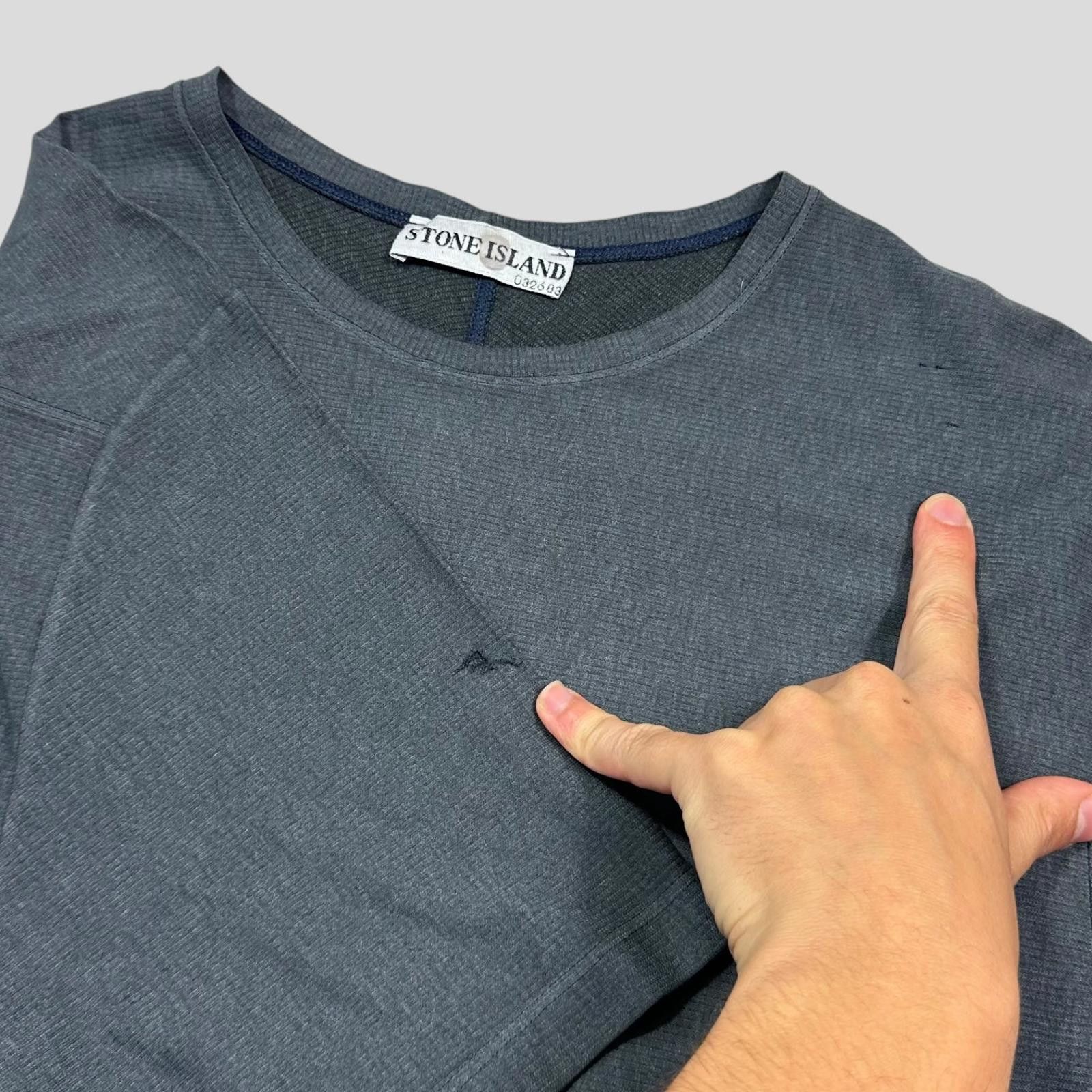Stone Island Stone Island 2003 Textured Cotton Spellout T-shirt - L/XL Size US L / EU 52-54 / 3 - 4 Thumbnail
