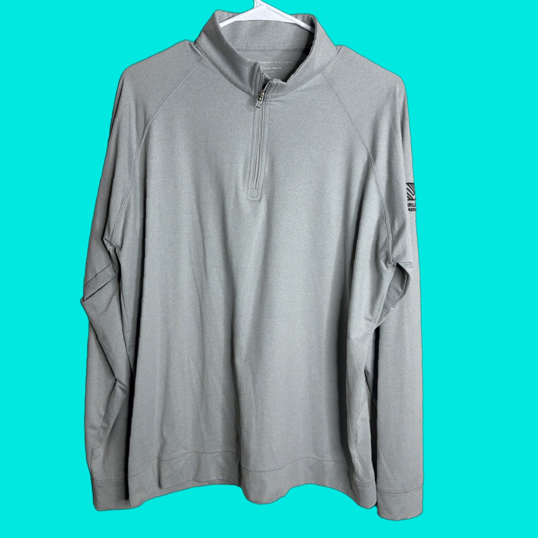 Vintage Holderness & Bourne Dry Luxe Performance 1/4 Zip Pullover Mens Large Gray Logo Size US L / EU 52-54 / 3 - 1 Thumbnail