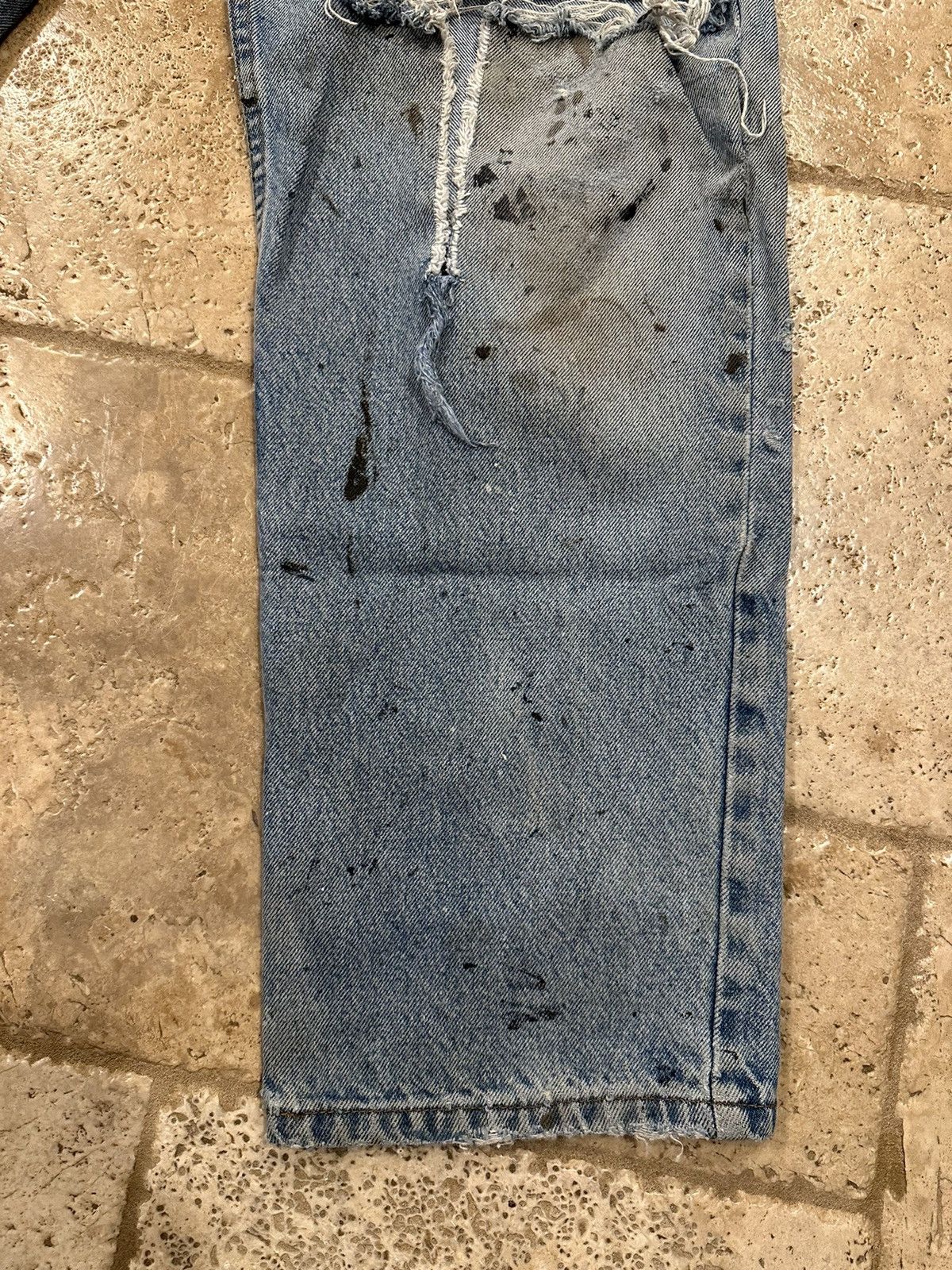 Kirkland Signature × Vintage Vintage Kirkland Distressed Blowout Painter Blue Denim Jeans Size US 36 / EU 52 - 6 Thumbnail