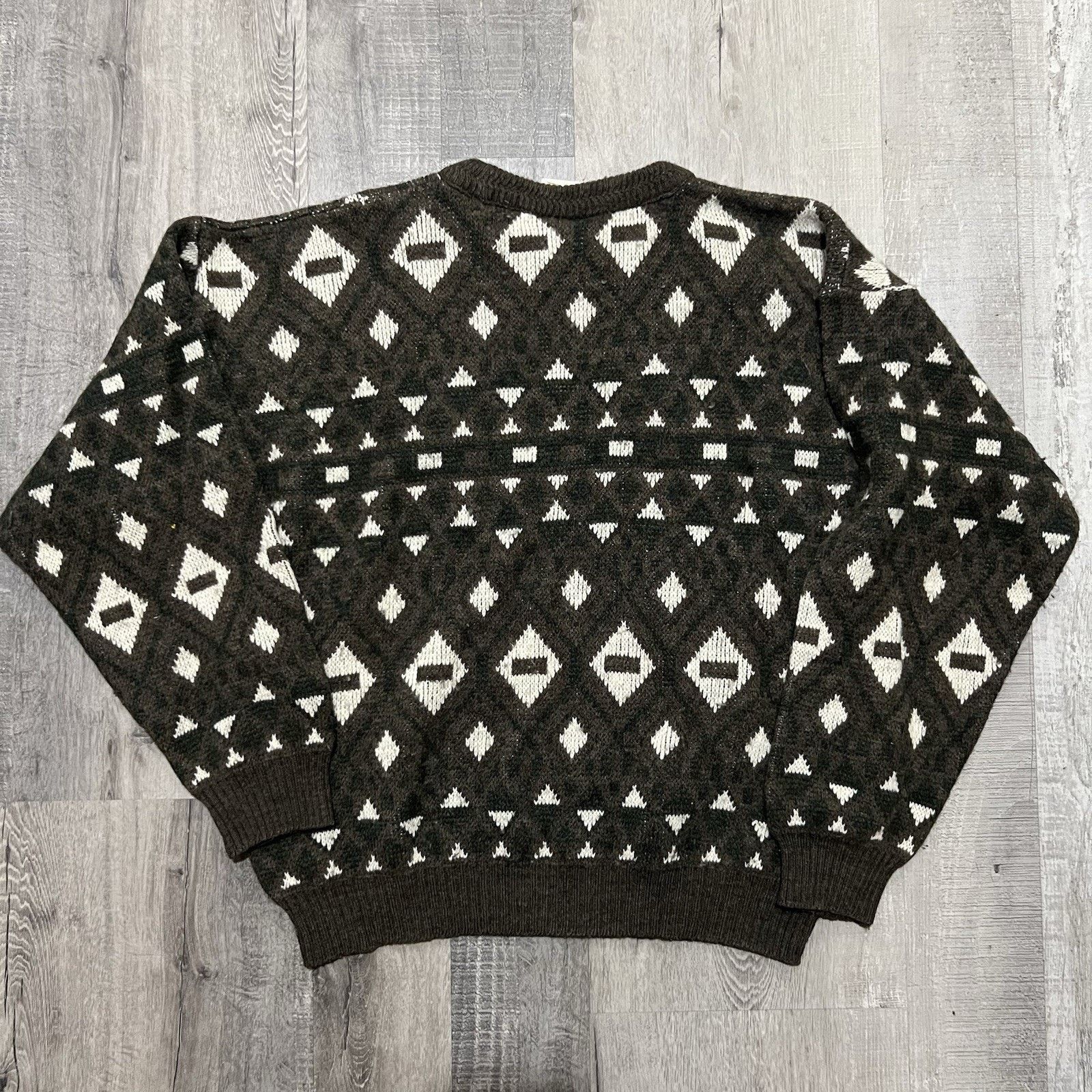 Vintage VTG Woodman Geometric Knit Pull Over Sweater Earth Tones Size US M / EU 48-50 / 2 - 2 Thumbnail