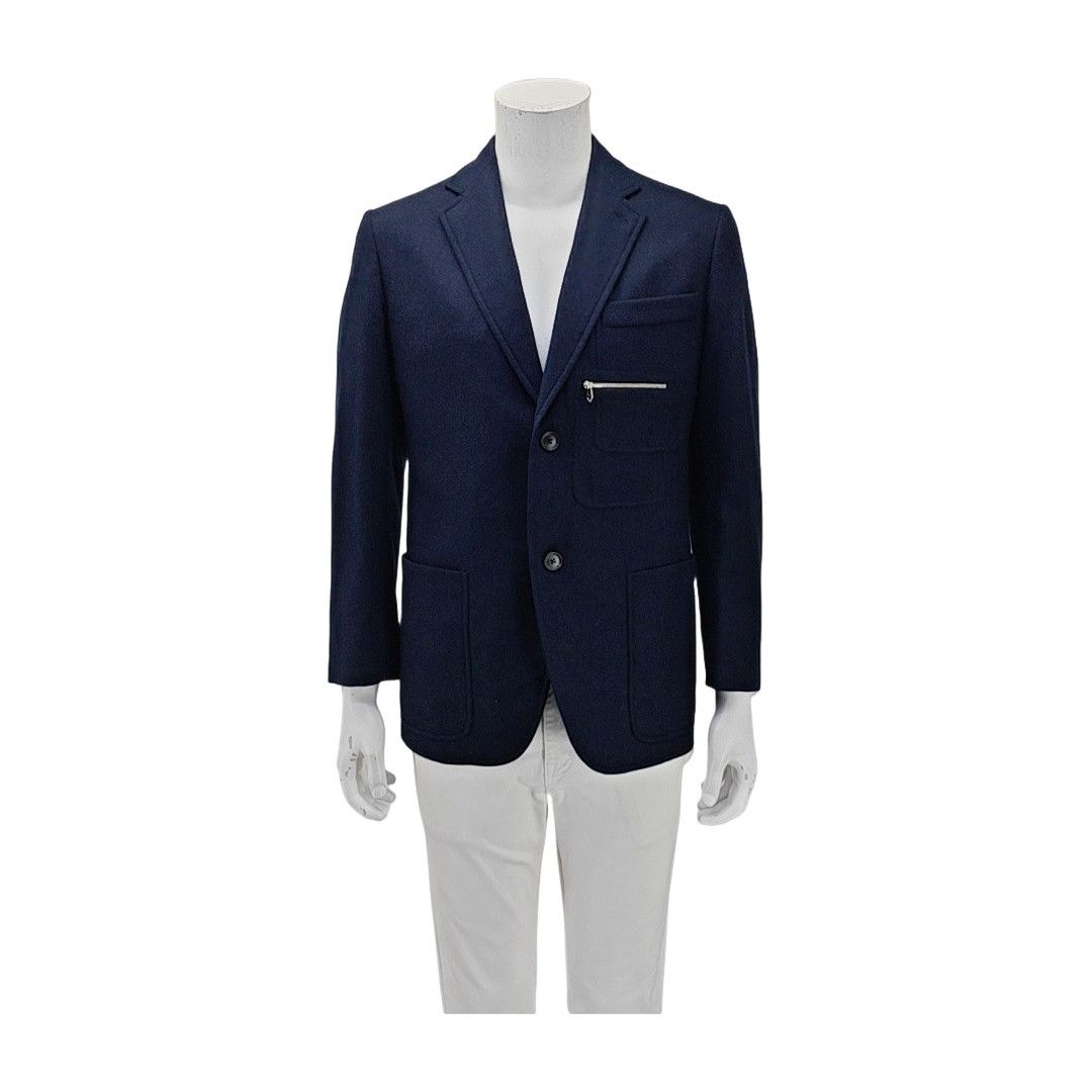 Hermes Hermès Navy Wool Zip Pocket Blazer 38R Size 38R - 1 Thumbnail