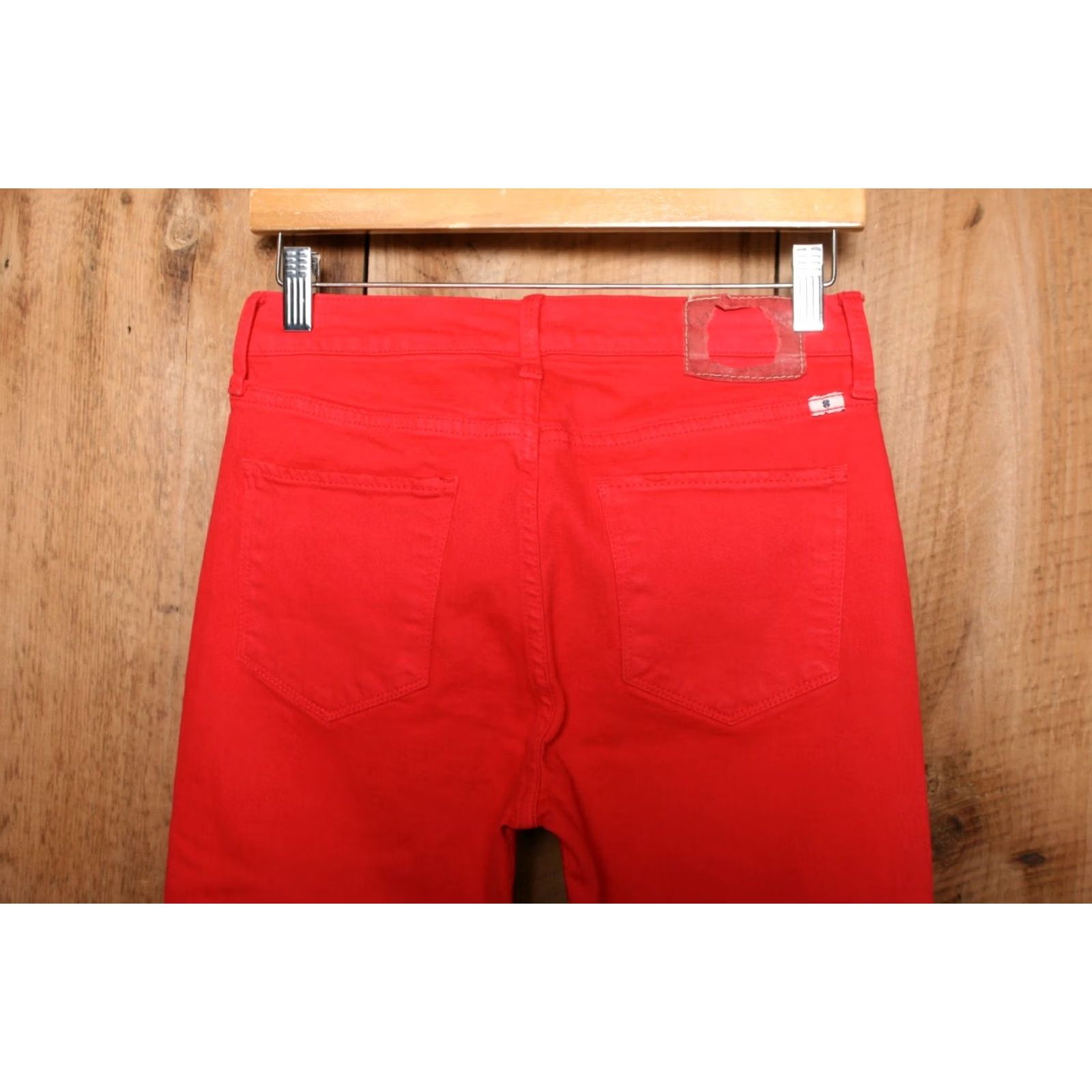Lucky Brand LUCKY BRAND Bridgette Slim Skinny Jeans Red Denim 26 Women's Bedf ord Distressed Stretch Inseam 29 High Rise Zip Jeans Women Size 26" / US 2 / IT 38 - 3 Thumbnail