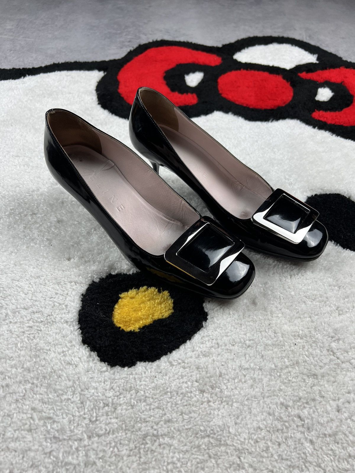 Celine Vintage Celine Luxury Italy Leather Black Pumps Y2K Heels Size US 6 / IT 36 - 1 Thumbnail