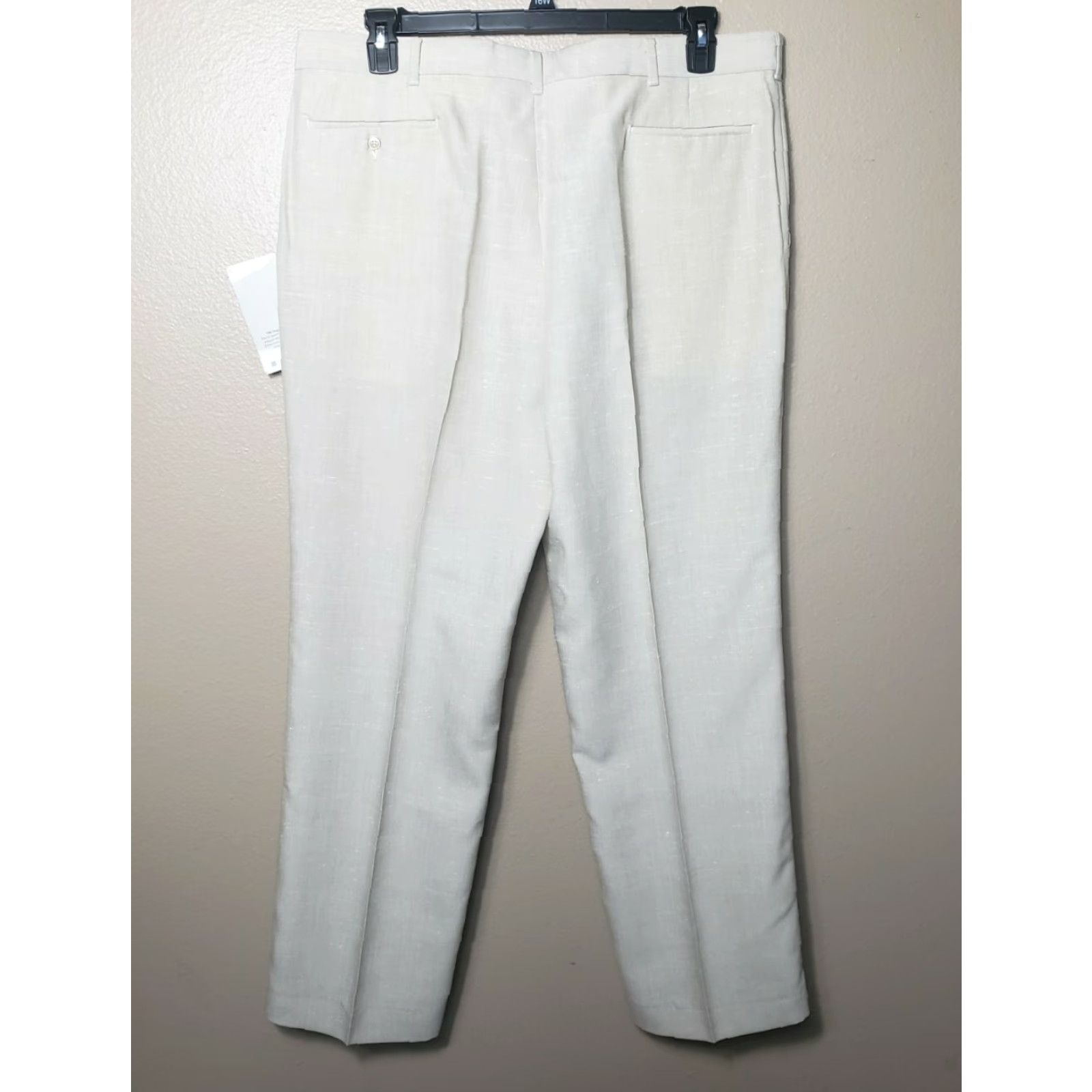 Haggar VINTAGE Haggar Presstige Dress Pants Flat Front NWT Summer Weight 40x30 Beige Regular 30 Inseam Mens Size US 40 / EU 56 - 4 Thumbnail