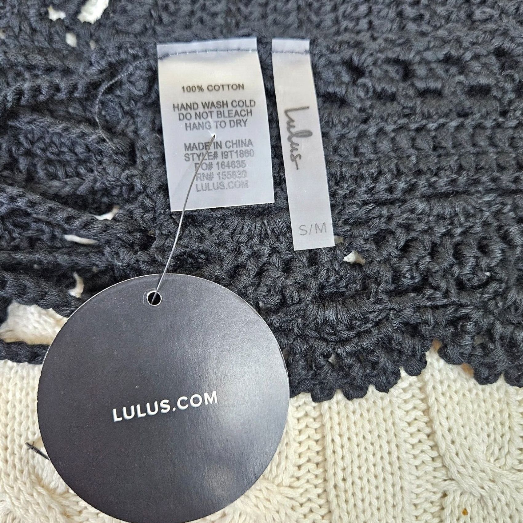 Lulus LULU'S Women Cropped Top Beach Crochet Black S/M Summer V-Neck Tie Sleeveless Size S / US 4 / IT 40 - 7 Thumbnail