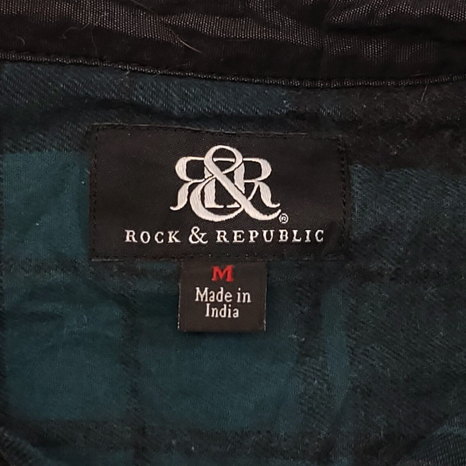Rock & Republic Rock & Republic Madras Flannel Shirt Mens Size Medium M Blue Size US M / EU 48-50 / 2 - 3 Thumbnail
