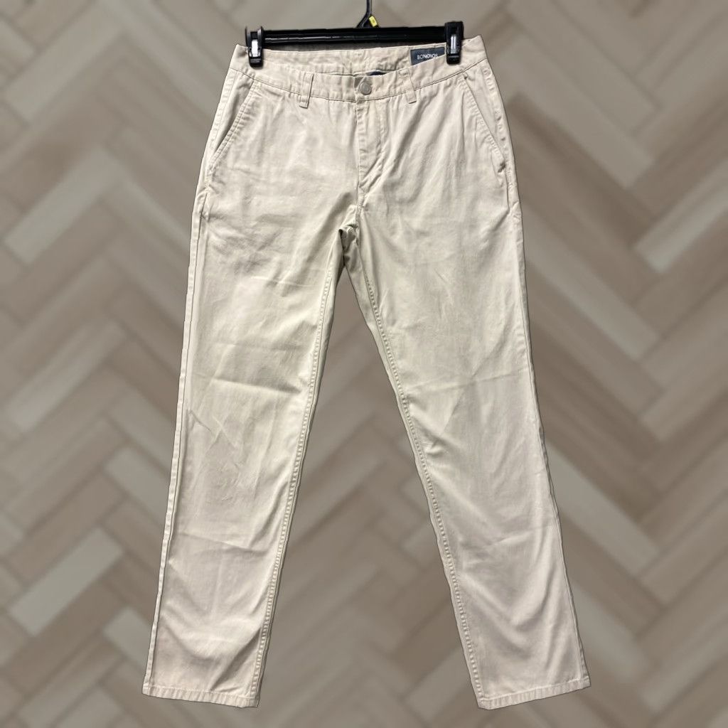 Bonobos Bonobos Slim Chino Pants Mens 32x32 Beige Cotton Zip Flat Front Slim Tapered Beiges 90s? Size US 32 / EU 48 - 1 Thumbnail