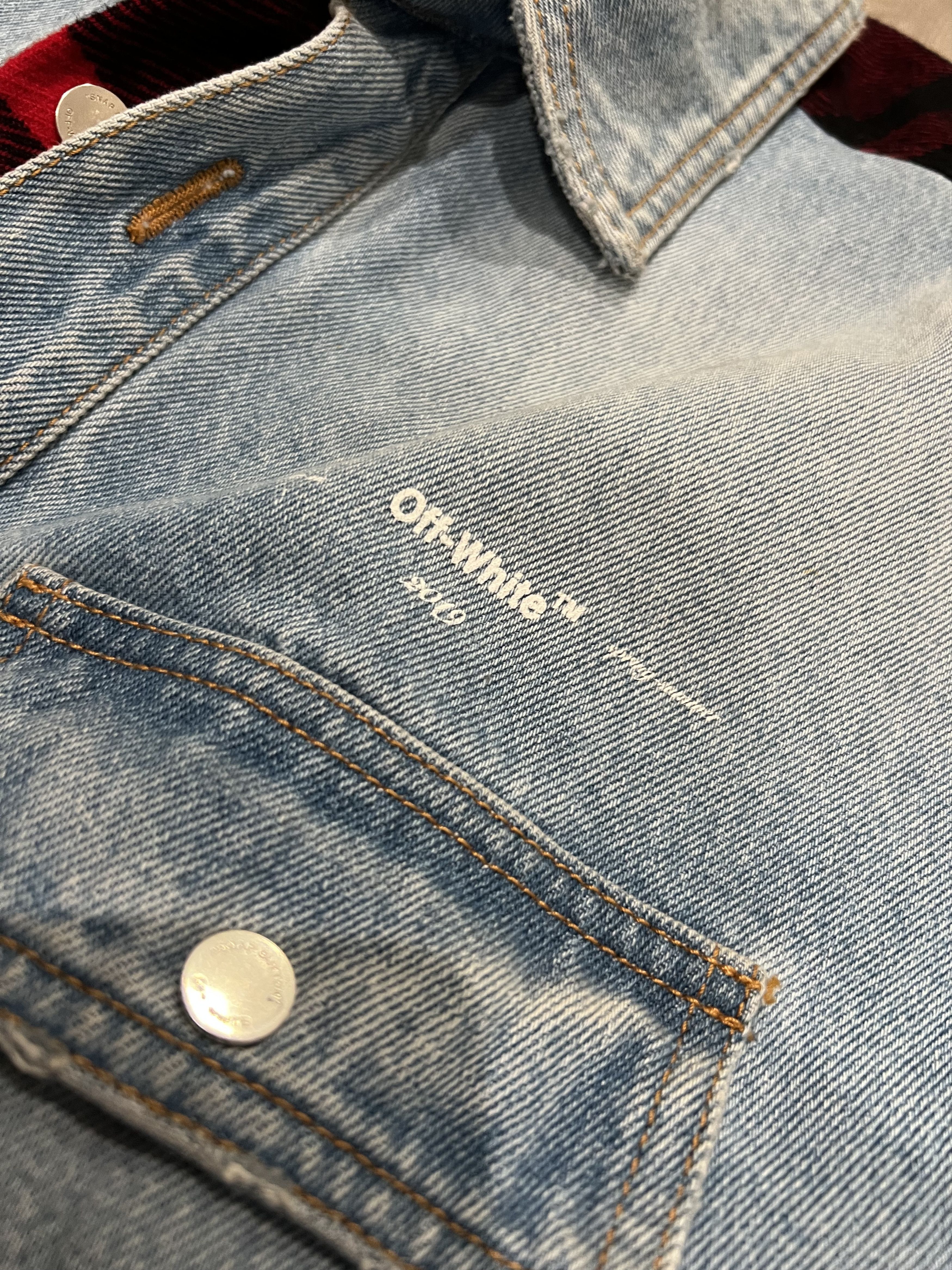 Off-White Off-White Blue and Red Denim Reconstructed Jacket / Shirt Size US XXL / EU 58 / 5 - 2 Thumbnail