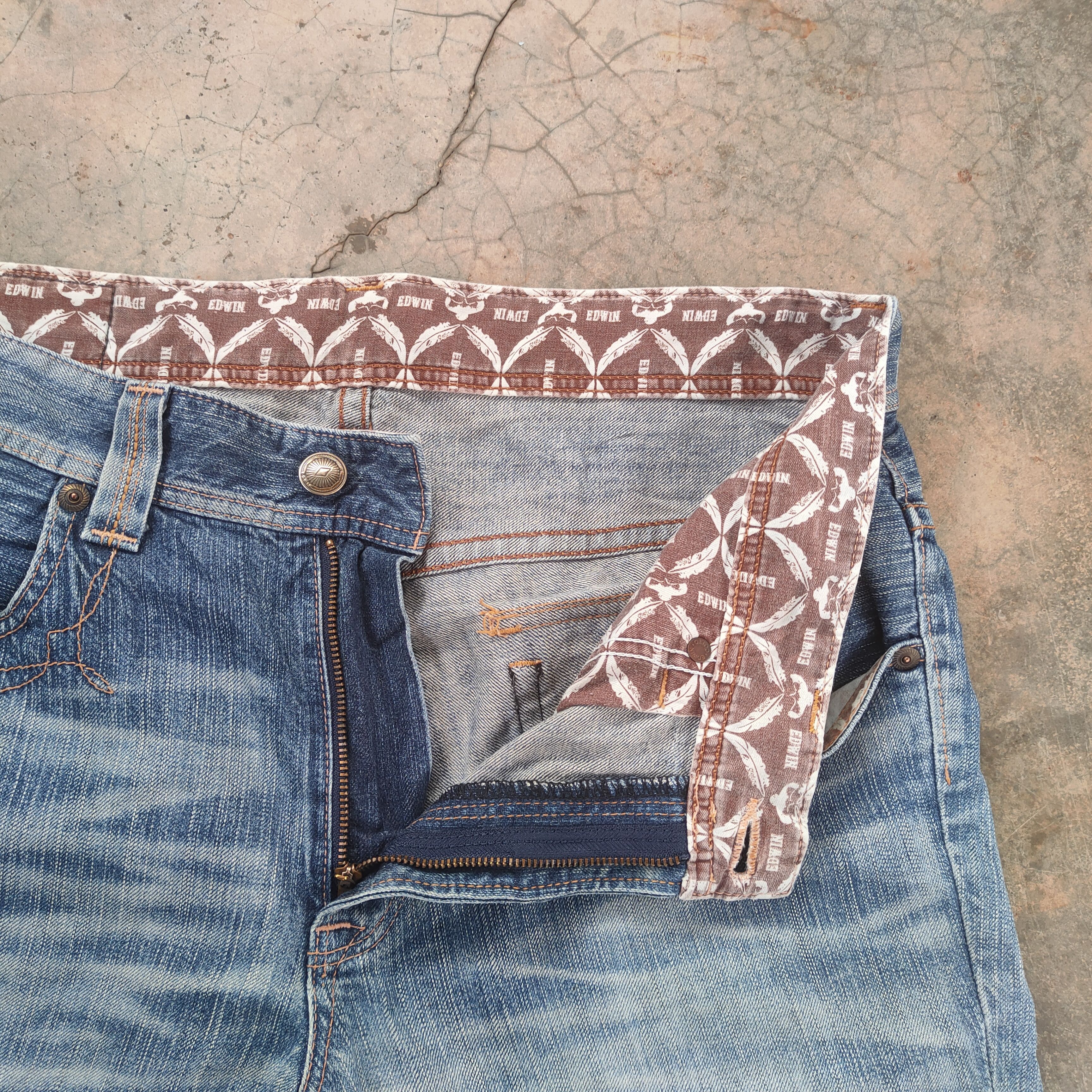 Edwin EDWIN VINTAGE FADED DISTRESSED FLARE JEANS PANTS Size US 38 / EU 54 - 6 Thumbnail