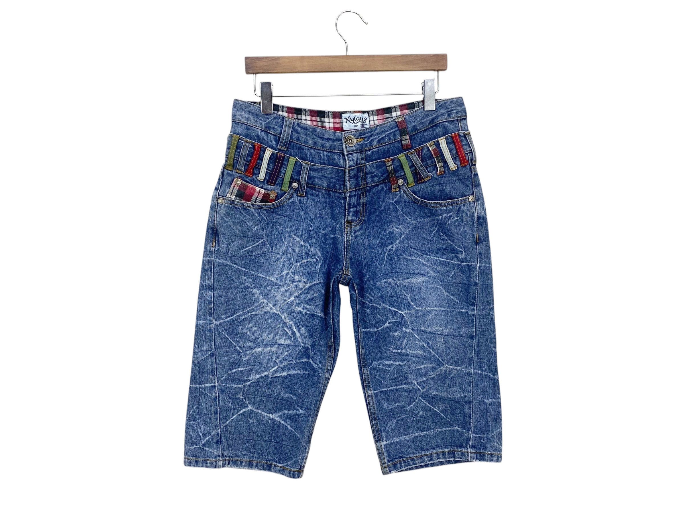 Japanese Brand Nylaus Short Jeans Distressed Denim Size US 32 / EU 48 - 2 Thumbnail