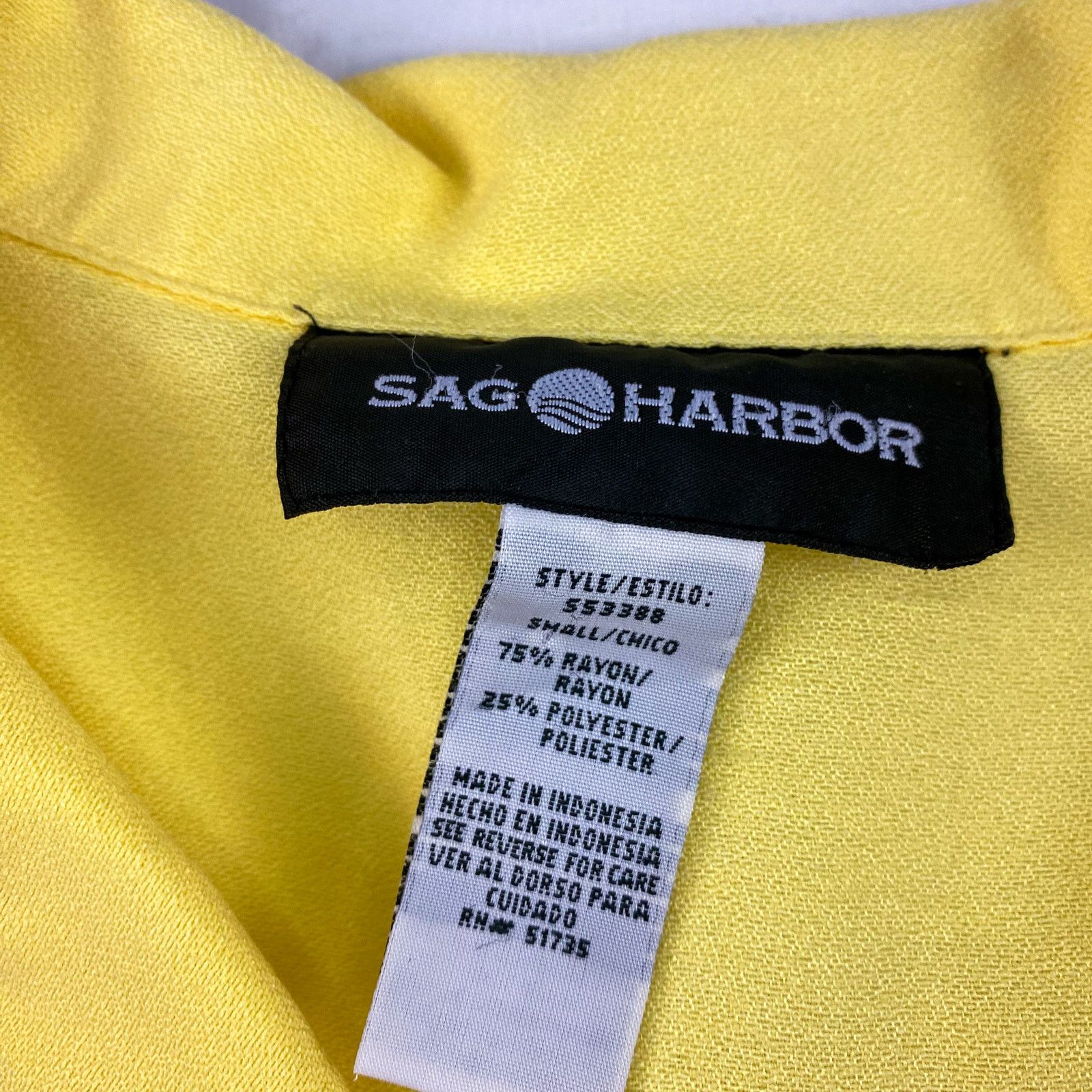 Vintage Sag Harbor Vintage Yellow Button Front Blouse Womens Small Size S / US 4 / IT 40 - 11 Thumbnail
