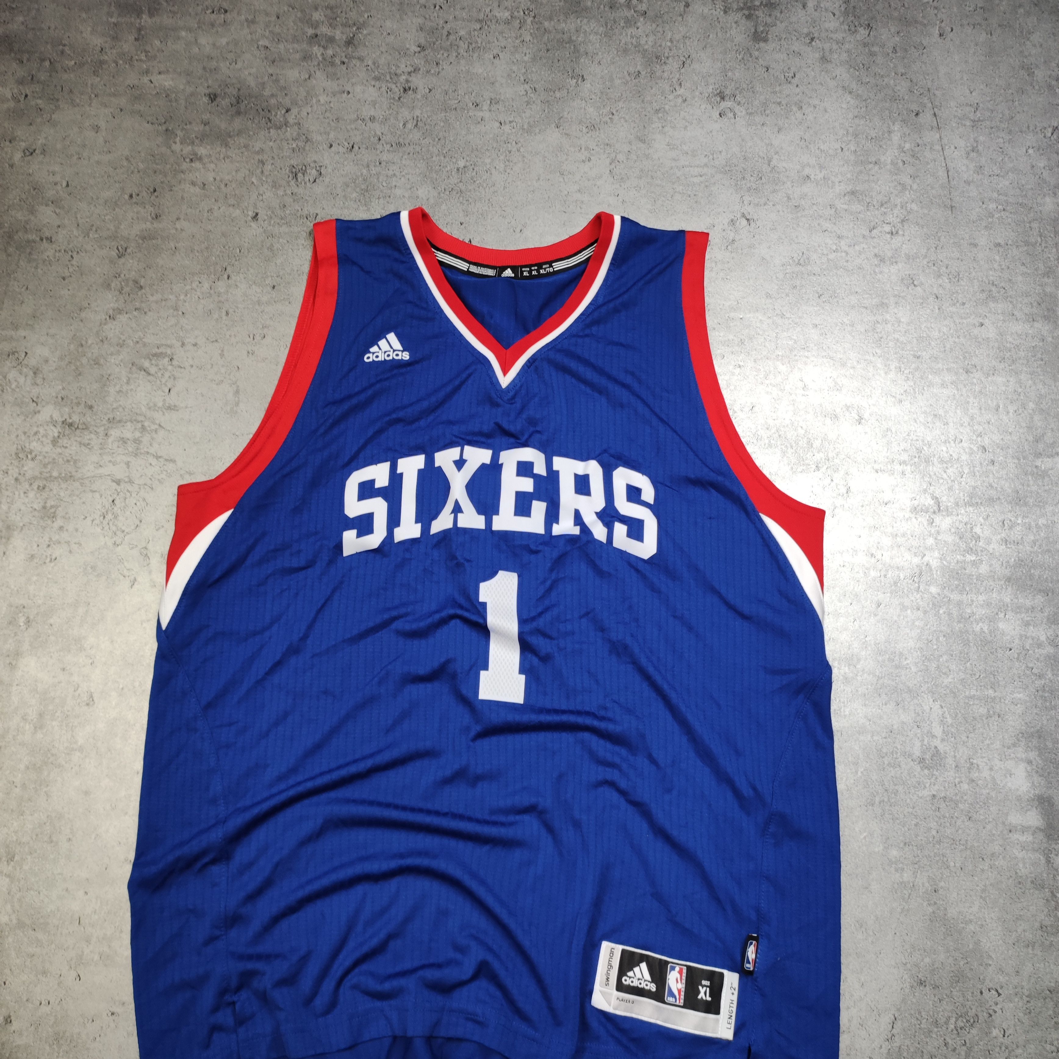 Adidas × NBA × Vintage RARE NBA Sixers Adidas Basketball #1Carter Williams Jersey Size US XL / EU 56 / 4 - 3 Thumbnail