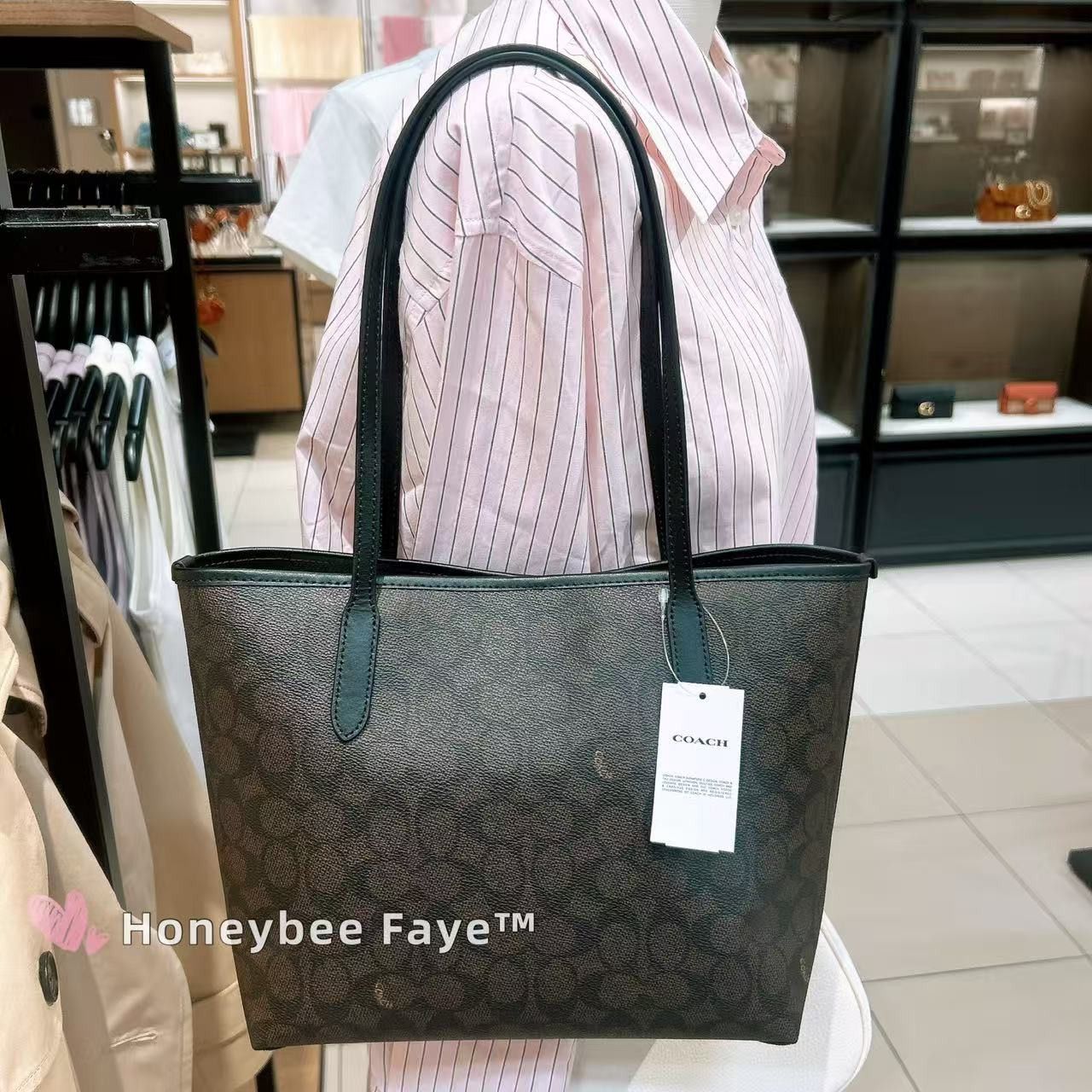 Coach Medium City Tote Bag In Signature Canvas CDX82 Size ONE SIZE - 4 Thumbnail