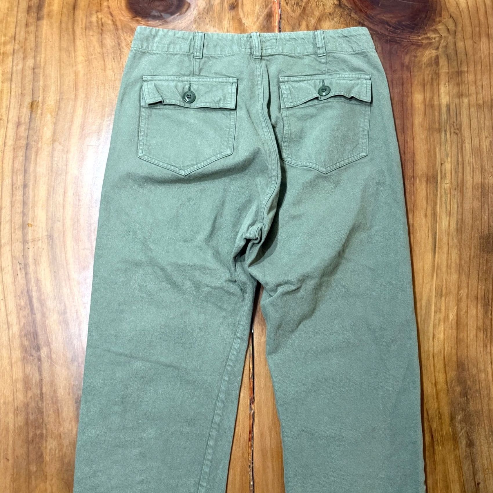 THE GREAT The Great Women's Pants 27 Cropped Straight Leg Cotton Green Casual 27 Waist 32 Inseam 21.5 In Knit Lightweight A8 Size 24" / US 00 / IT 34 - 6 Thumbnail