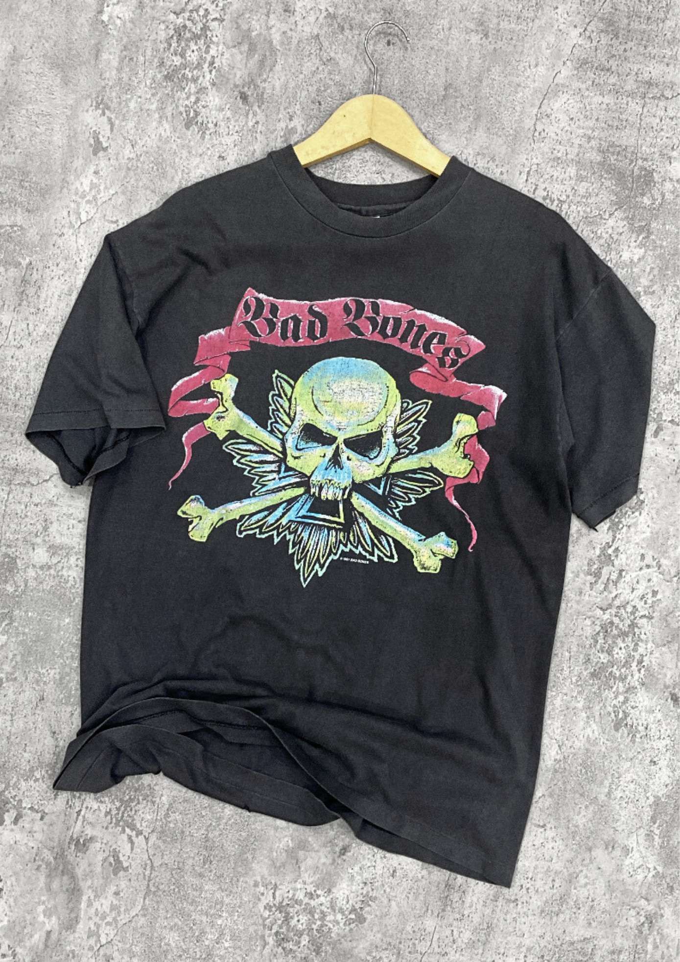 Vintage Vintage Bad Bones American Motorcycle Biker Black Tee Size US L / EU 52-54 / 3 - 2 Thumbnail