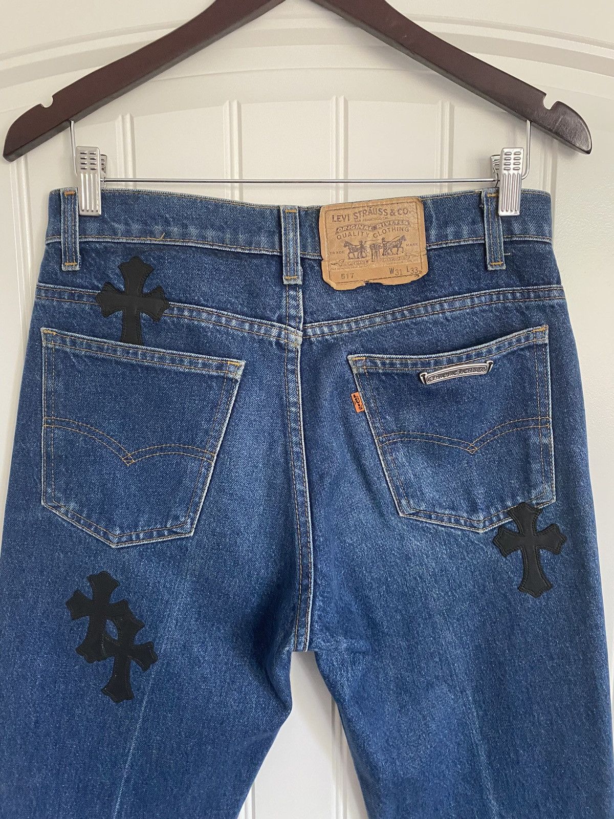 Chrome Hearts Chrome Hearts Levi’s 517 70’s Cross Patch Blue Jeans Size US 30 / EU 46 - 7 Thumbnail
