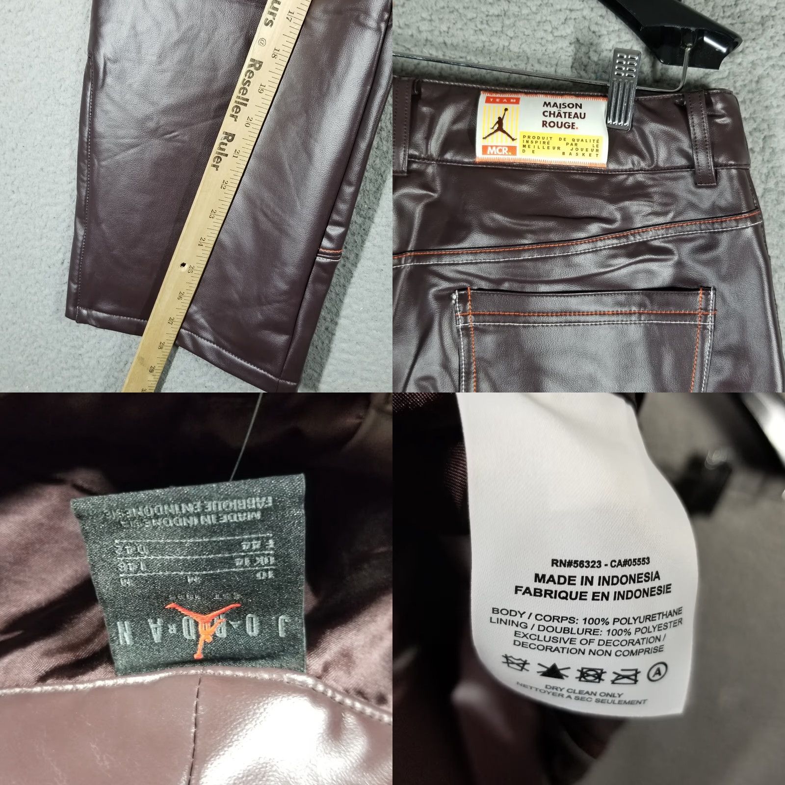 Nike Nike AIR JORDAN X MAISON CHATEAU ROUGE Brown Pants 32X28 Size 10 Unisex Adults Mens Womens Boys Girls 90s Leather Pants DJ9764-203 Size US 32 / EU 48 - 8 Thumbnail