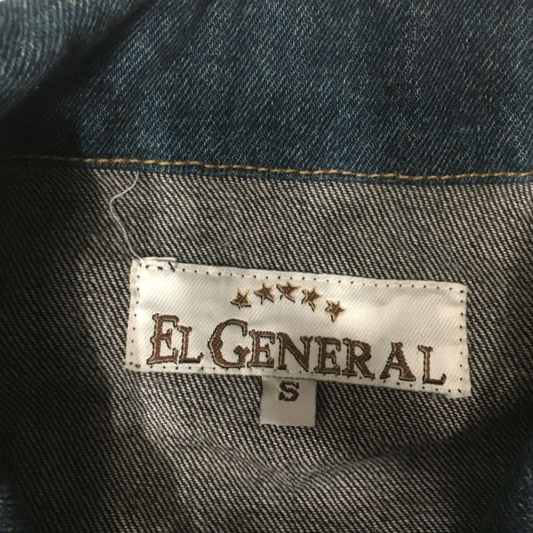 Denime El General Denim Embroidered Jacket Men S Gray Jean Jacket Embroidered Croc Gator 90s Vintage Style Mens Sized S Size US 29 - 6 Thumbnail