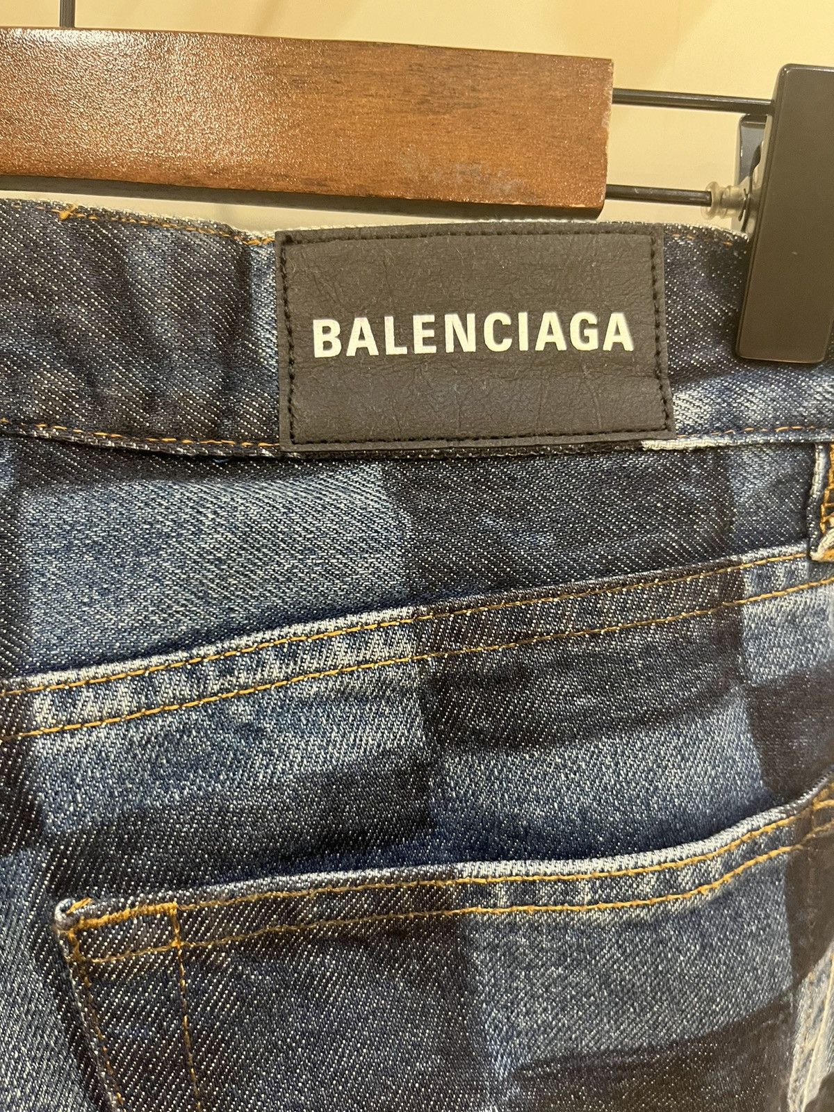 Balenciaga Checkerboard Paris Fit Sharpie Ombre Jeans Size US 30 / EU 46 - 13 Thumbnail