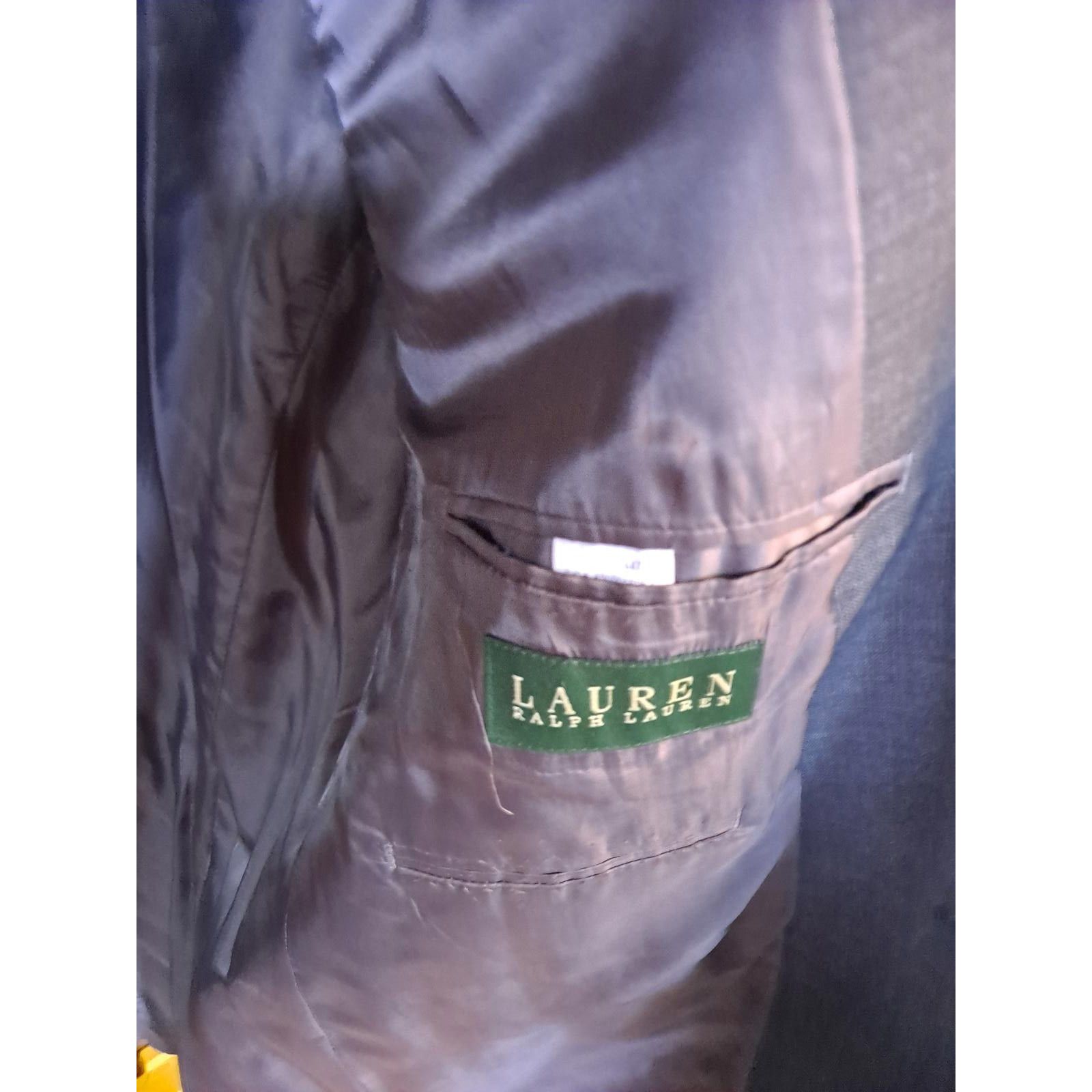 Lauren Ralph Lauren Lauren Ralph Lauren Tan 3 Button Gray Blazer 100% Lambswool Size 44R - 4 Thumbnail