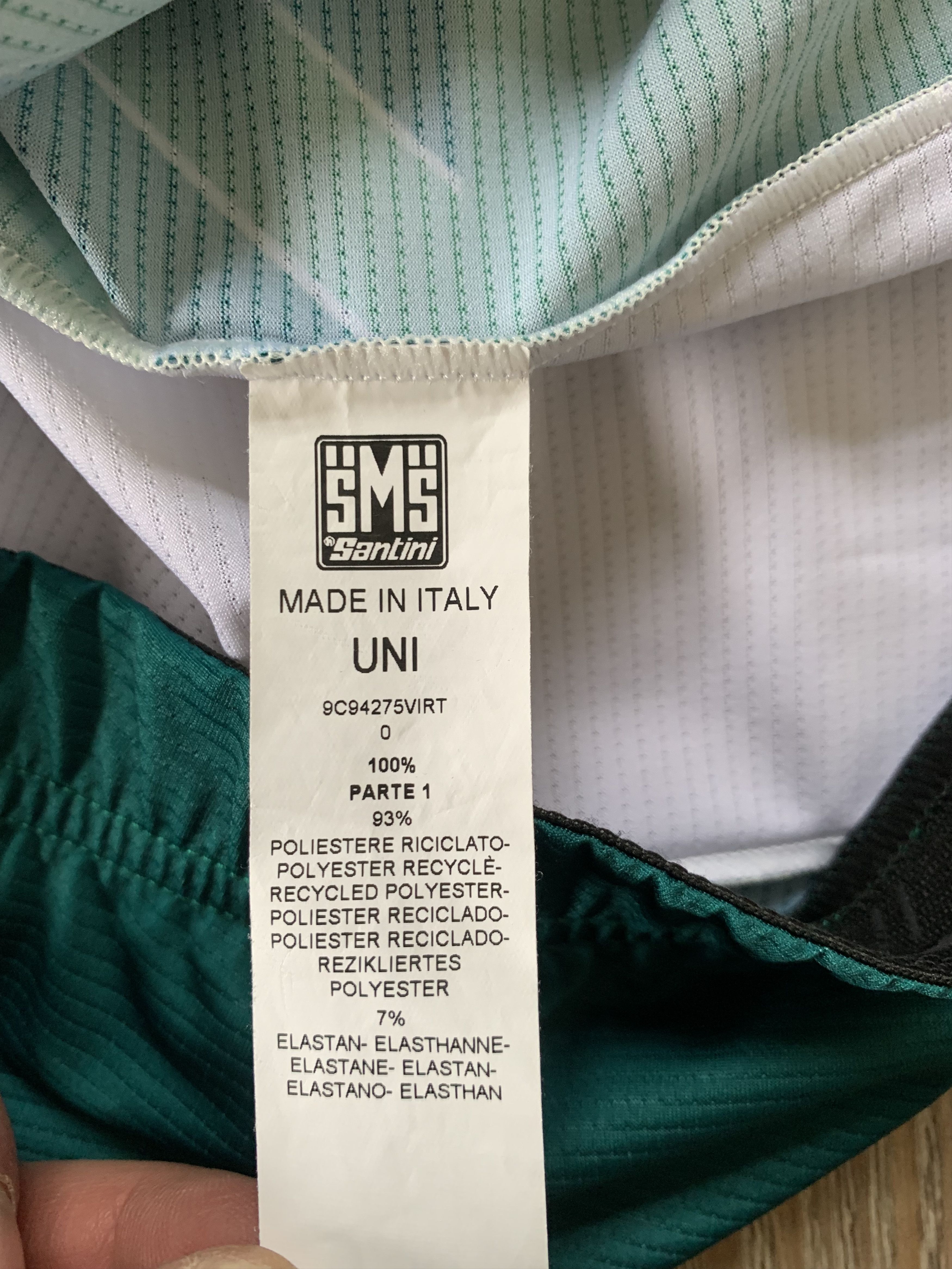 Bicycle Santini Italian Full Zip Short Sleeve Cycling Jersey Size US M / EU 48-50 / 2 - 6 Thumbnail
