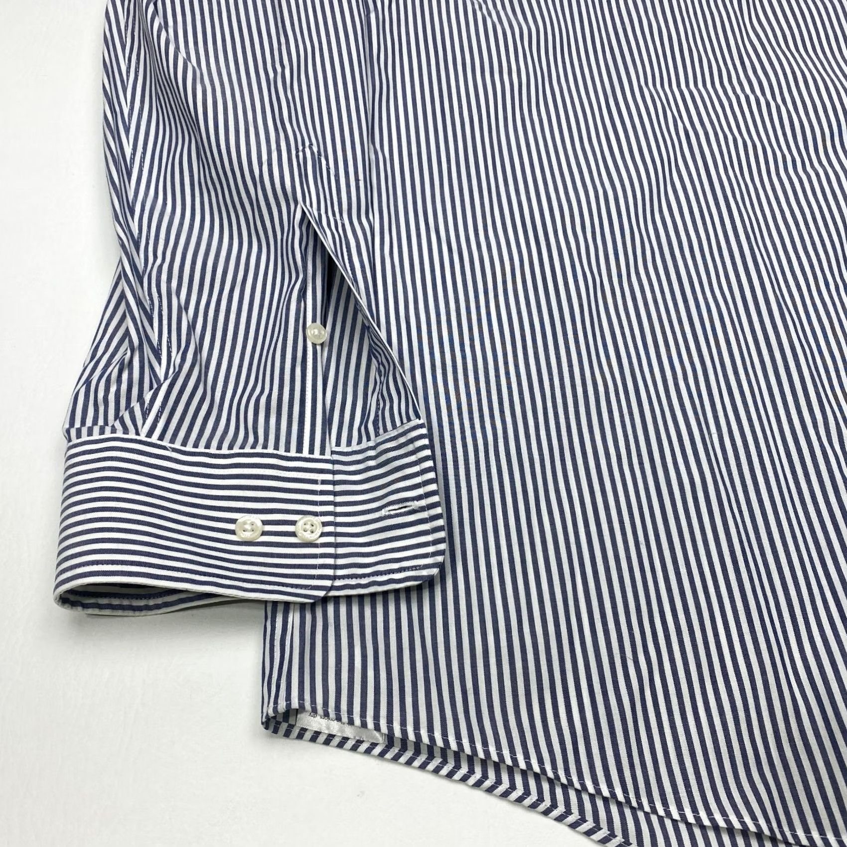 Ralph Lauren VINTAGE Ralph Lauren Shirt Mens 18 Gray White Striped Button Up Long Sleeve Stretch 7850 Size US XXL / EU 58 / 5 - 4 Thumbnail