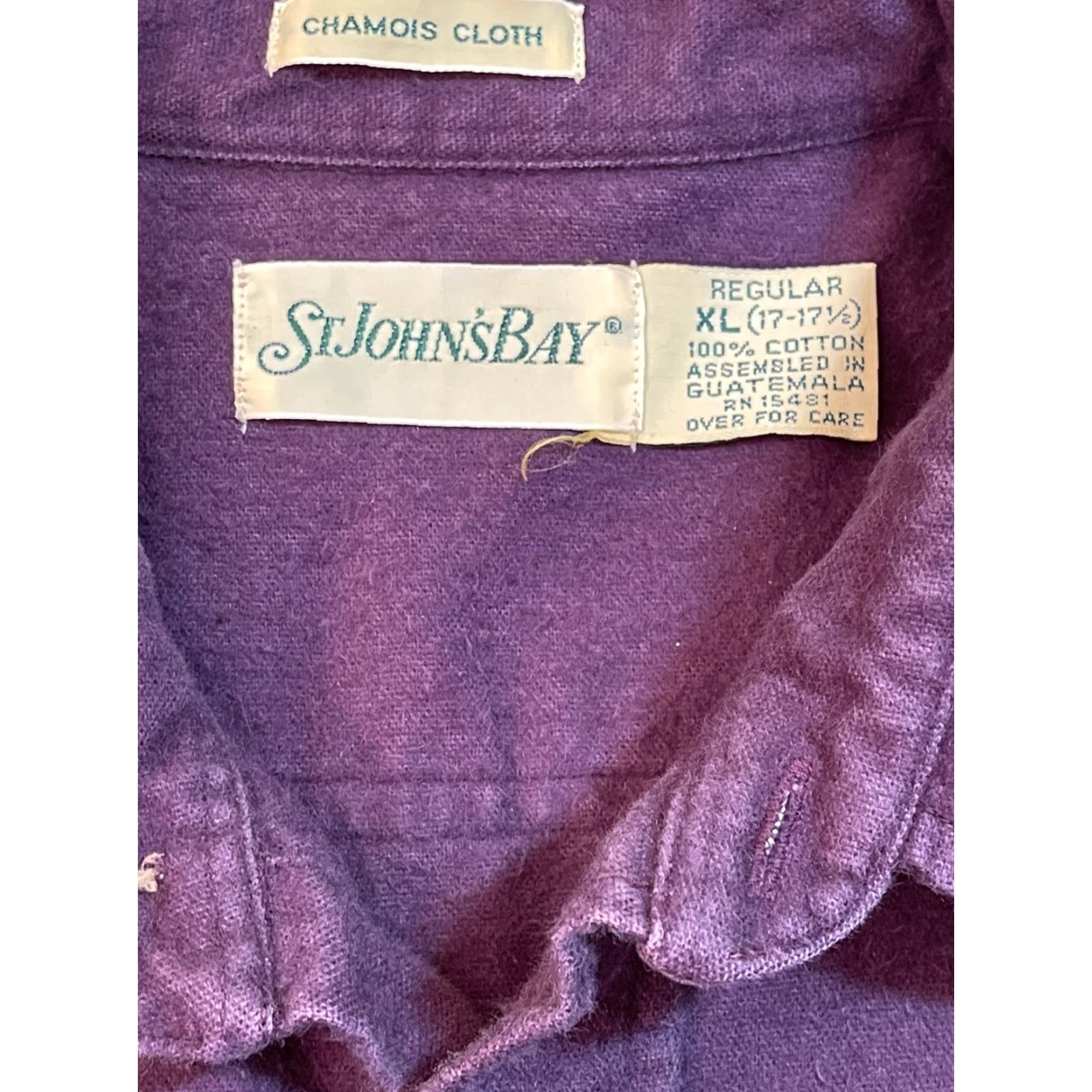 Vintage VINTAGE St Johns Bay Shirt XL 90s Chamois Cloth Flannel Button-Up Men Purple Size US XL / EU 56 / 4 - 3 Thumbnail