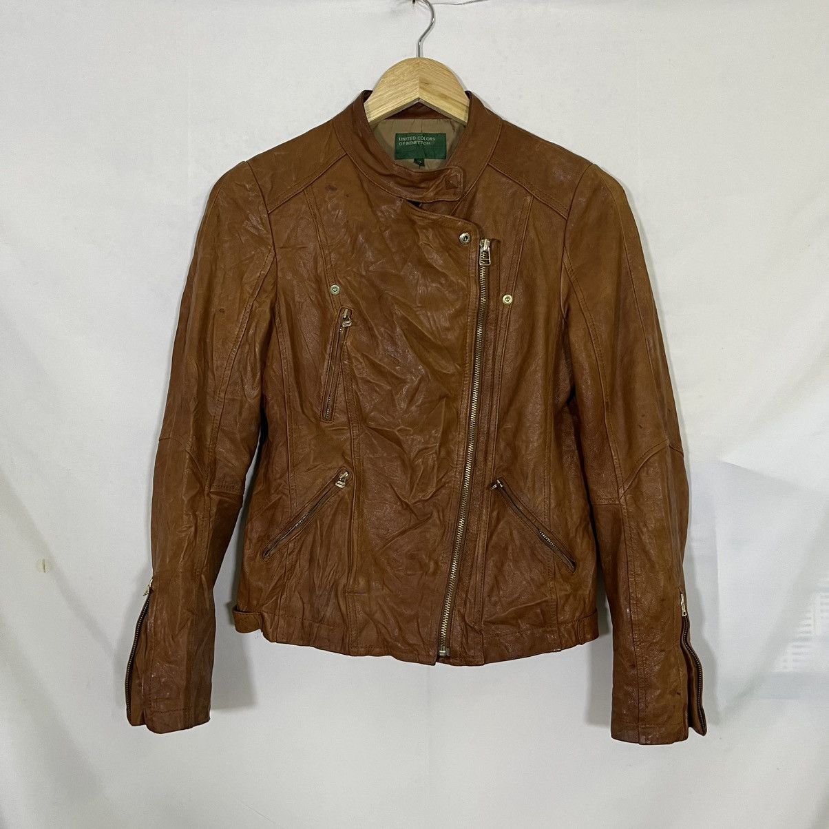 United Colors Of Benetton UNITED COLOUR OF BENETTON LEATHER JACKET Size US XS / EU 42 / 0 - 1 Thumbnail