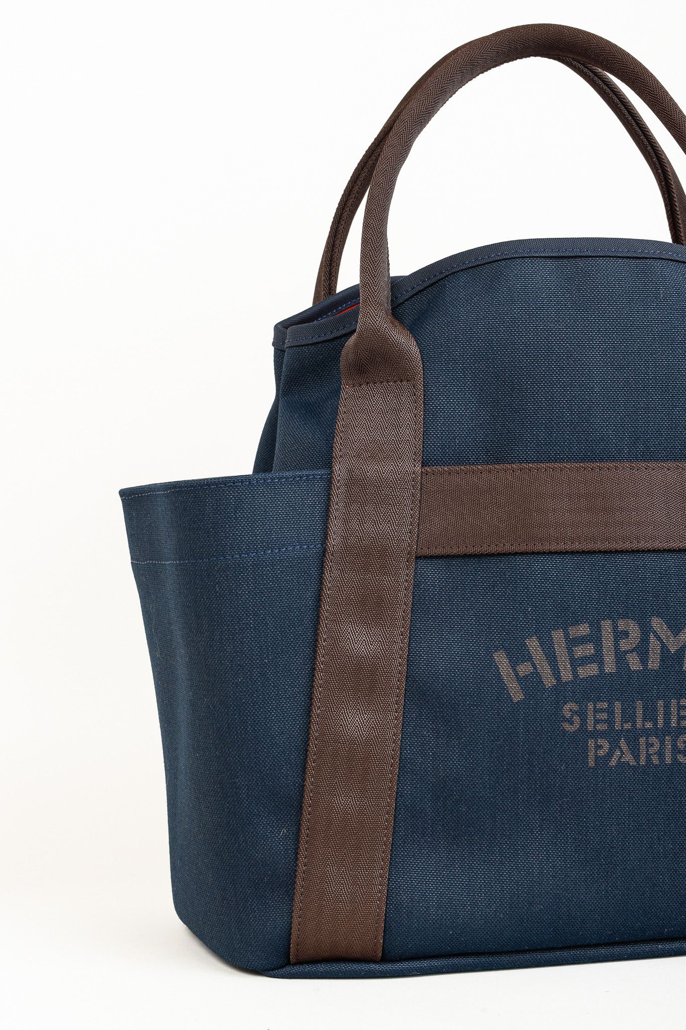 Hermes Hermes Grooming Bleu Navy & Feu Canvas Bag Size ONE SIZE - 8 Thumbnail