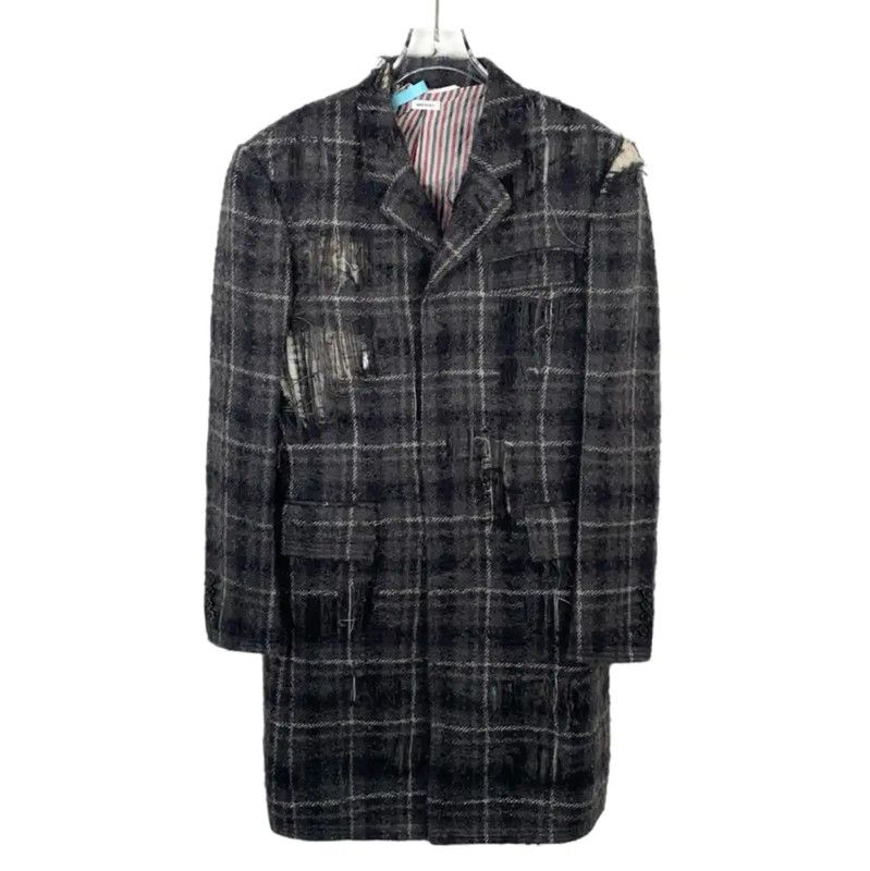 Thom Browne Thom Browne Men's Black Gray Wool Coat 0089 Size US S / EU 44-46 / 1 - 1 Thumbnail