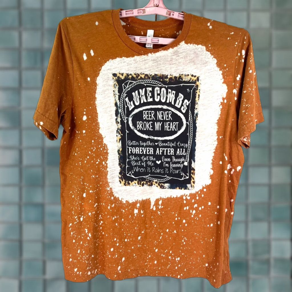 Vintage VINTAGE? No; Luke Combs Beer Never Broke My Heart Tie Dye T Shirt Adult XL Orange Canvas Shirt Men XL Orange Beer Logo 90s Concert Size US XL / EU 56 / 4 - 1 Thumbnail