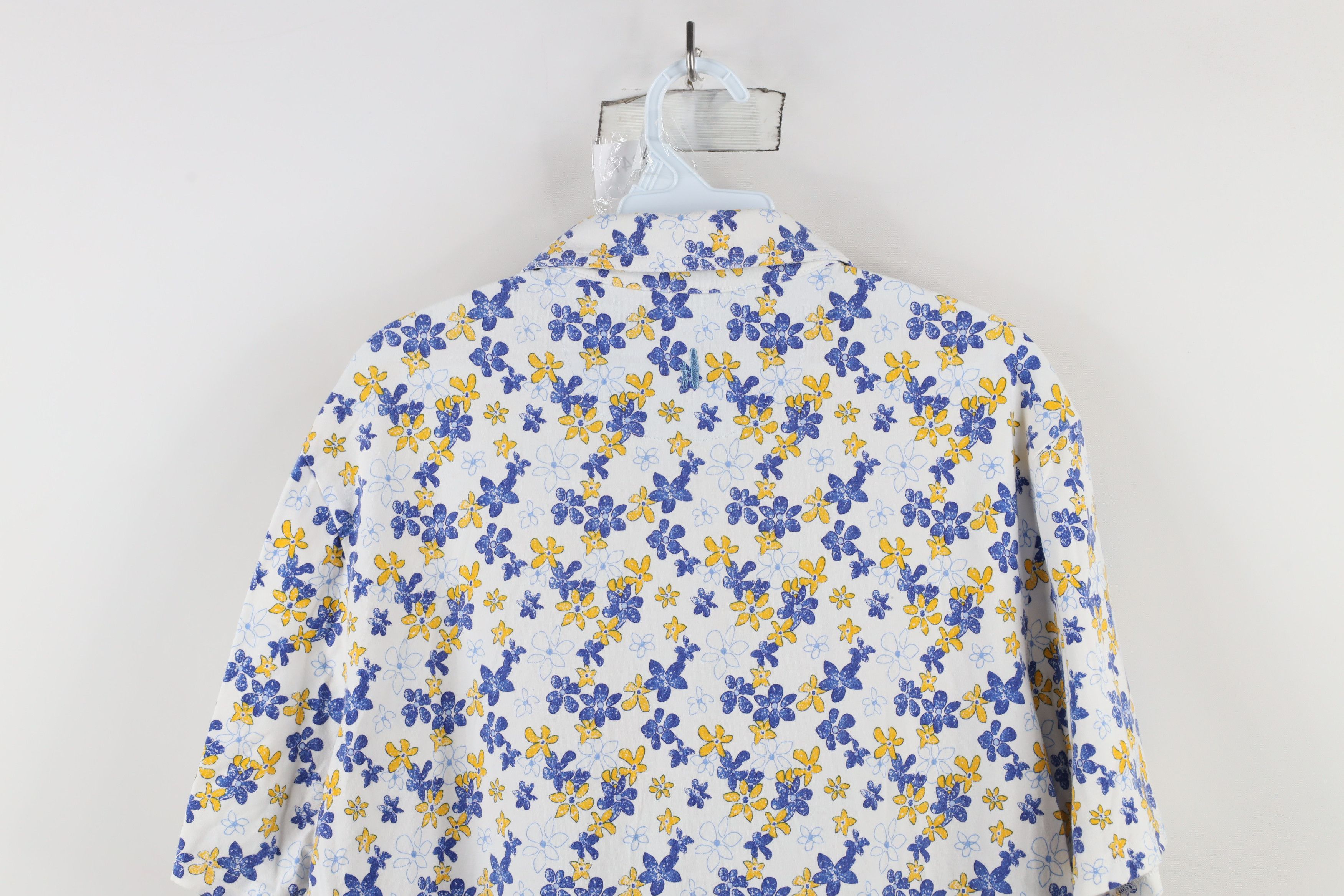 Vintage × johnnie-O Johnnie O Floral Flower All Over Print Stretch Polo Shirt Size US M / EU 48-50 / 2 - 11 Thumbnail