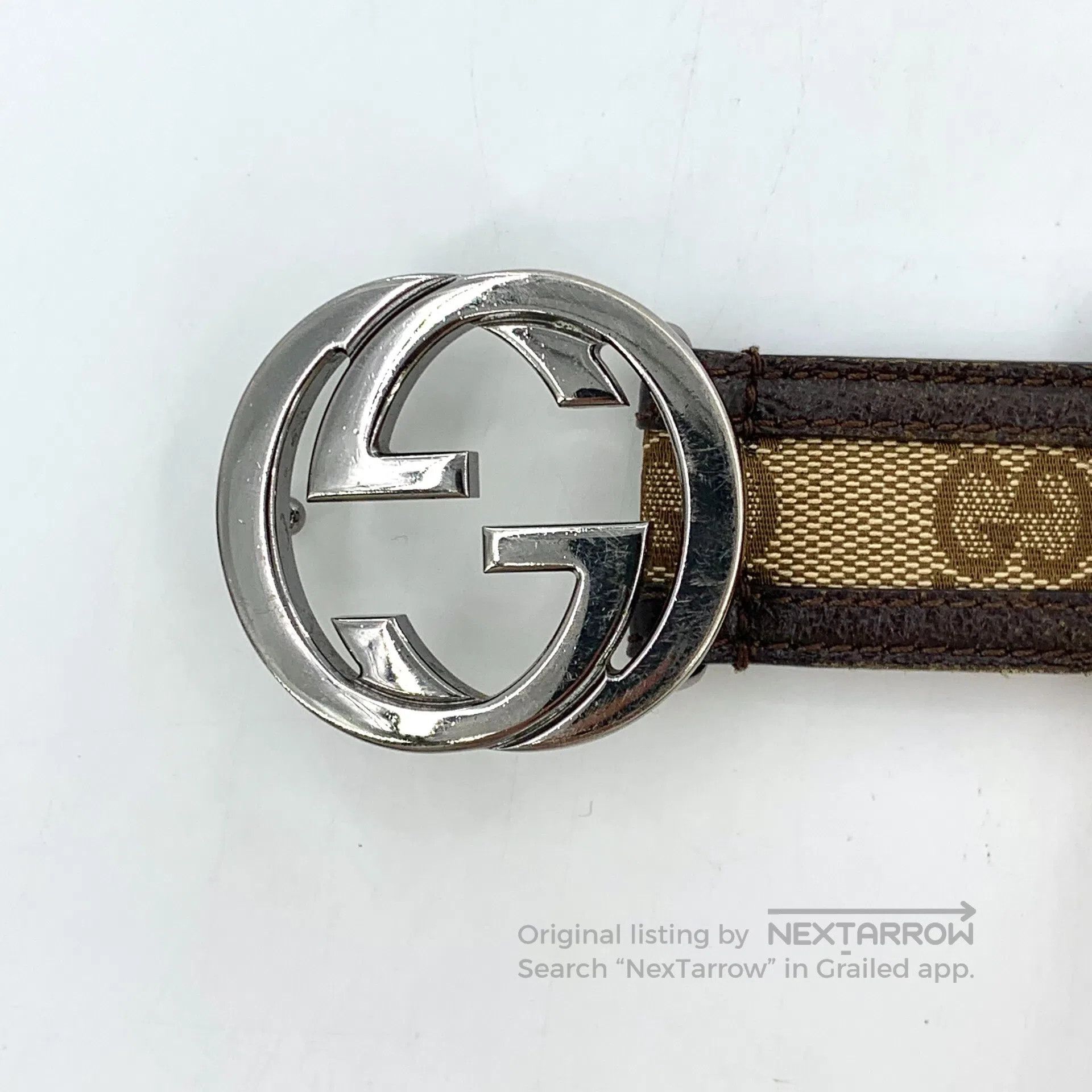 Gucci Guicci Color-Blocked Logo Jacquard Double G Buckle Leather Size ONE SIZE - 4 Thumbnail