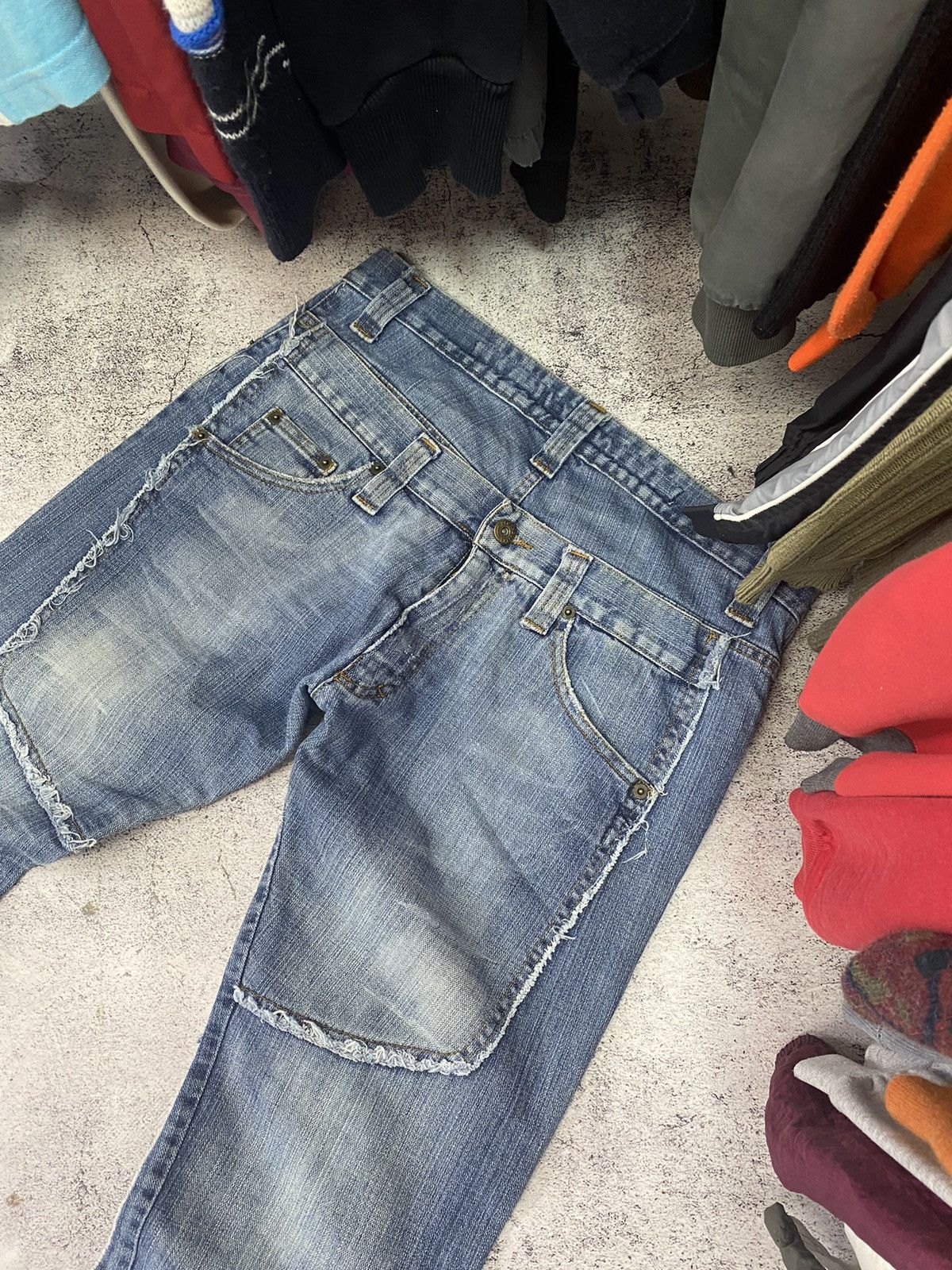 Japanese Brand × Vintage Vintage distressed patchwork denim y2k jeans Size US 32 / EU 48 - 7 Thumbnail