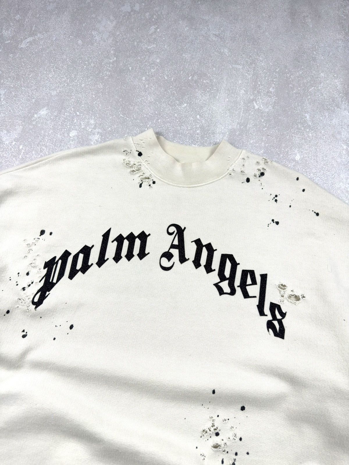Palm Angels Palm Angeles GD Glittered Logo Distressed Sweatshirt Size US S / EU 44-46 / 1 - 6 Thumbnail