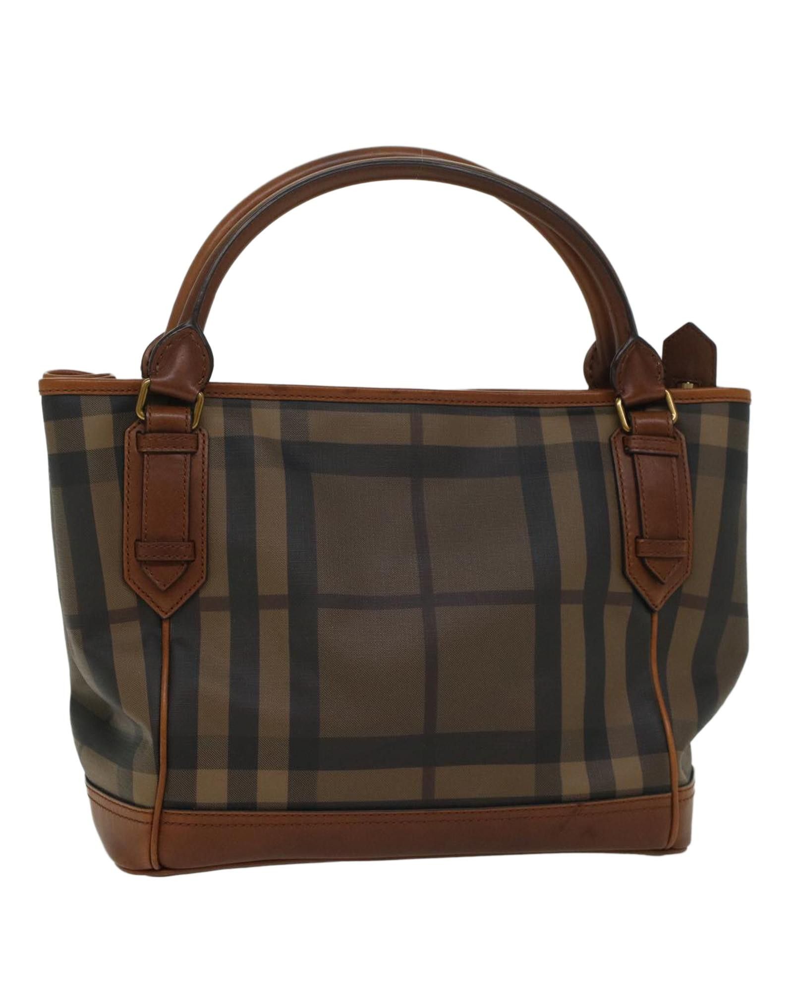 image of Burberry Elegant Canvas Shoulder Bag in Brown, Women's