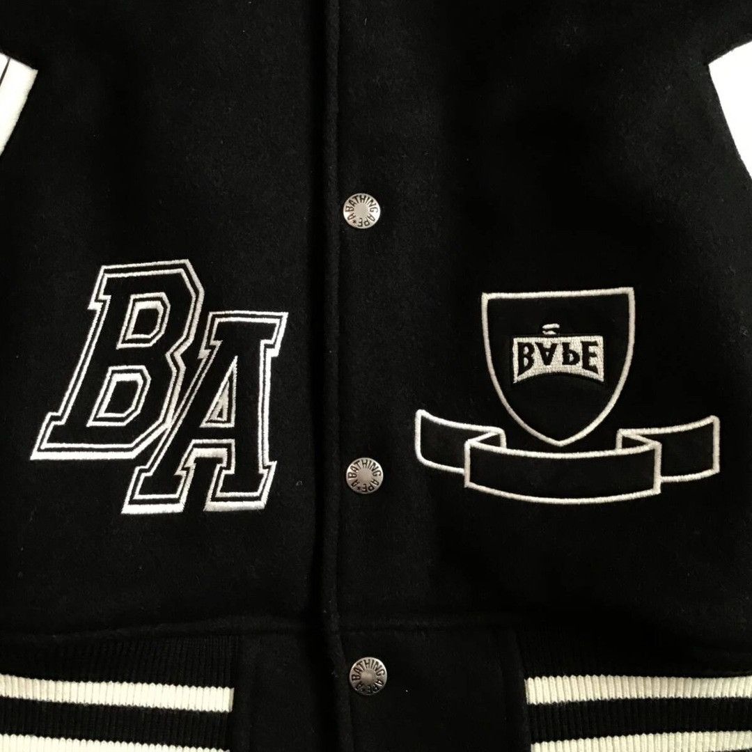 Bape Leather Sleeve Varsity Jacket BAPE STA LOGO a bathing ape Size US XL / EU 56 / 4 - 4 Thumbnail