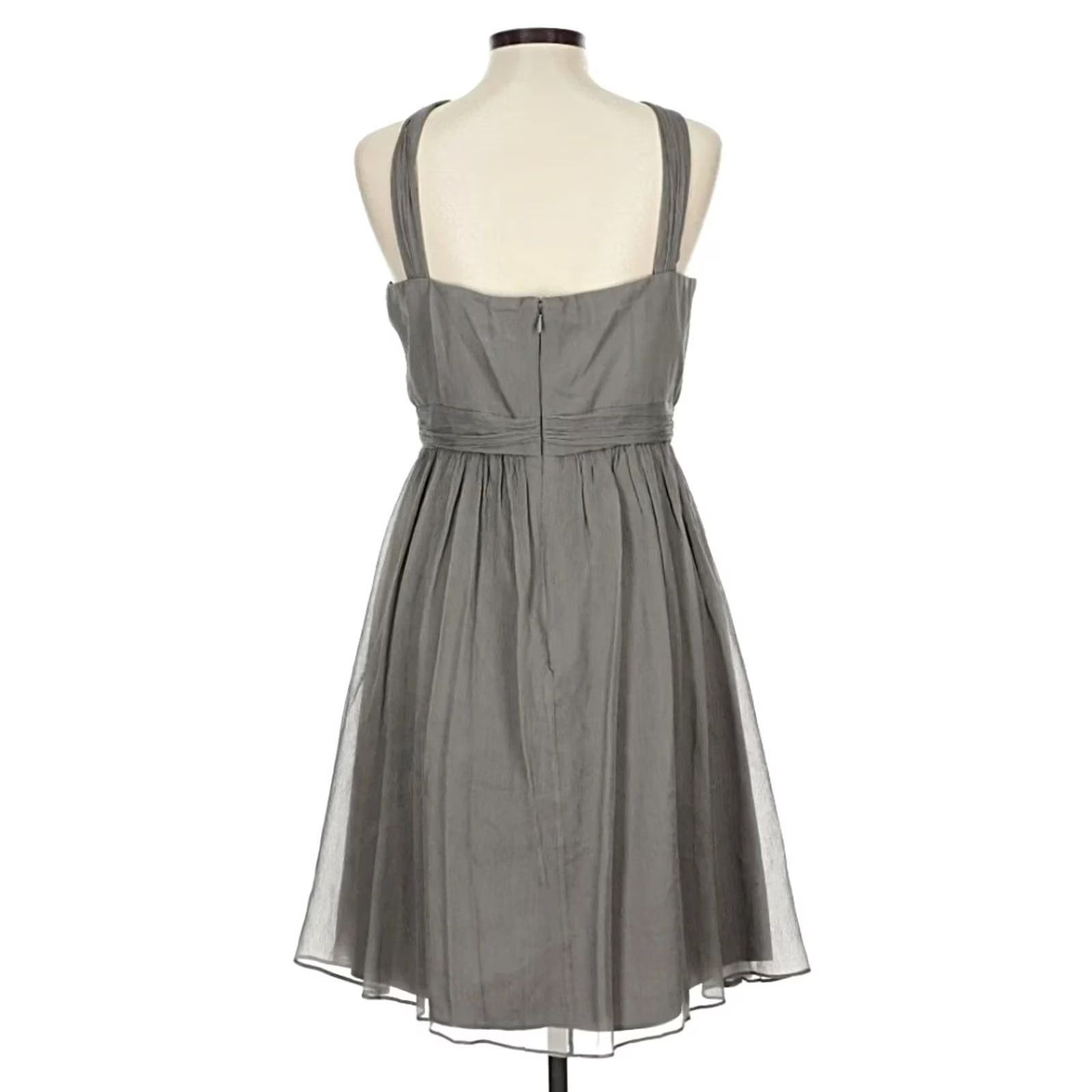J.Crew J.Crew Silk Pleated Halter Cocktail A-Line Mini Dress Womens 6 Charcoal Gray Silk Pleated Halter Dress Women 6 Gray Size M / US 6-8 / IT 42-44 - 2 Thumbnail