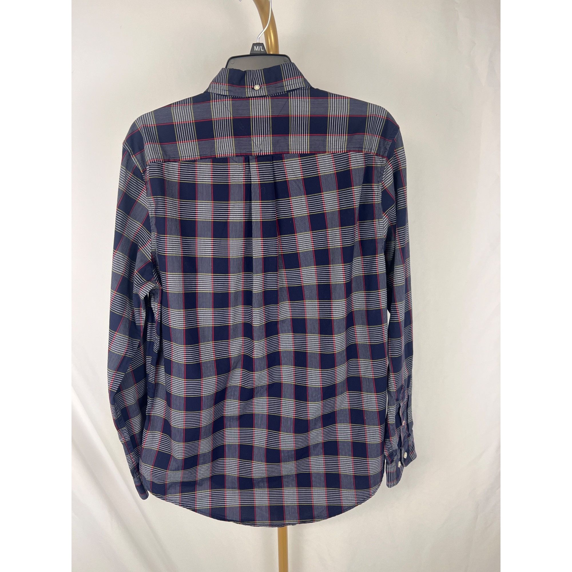 Tommy Hilfiger Tommy Hilfiger Mens Navy & Red Plaid Slim-Fit Button-Down Sh Size US M / EU 48-50 / 2 - 2 Thumbnail