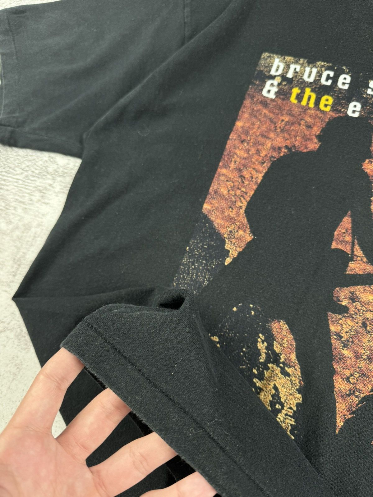 Band Tees 90S Bruce Springsteen 1999 Black Merch Faded Rock T Shirt Tee Size US XL / EU 56 / 4 - 10 Thumbnail