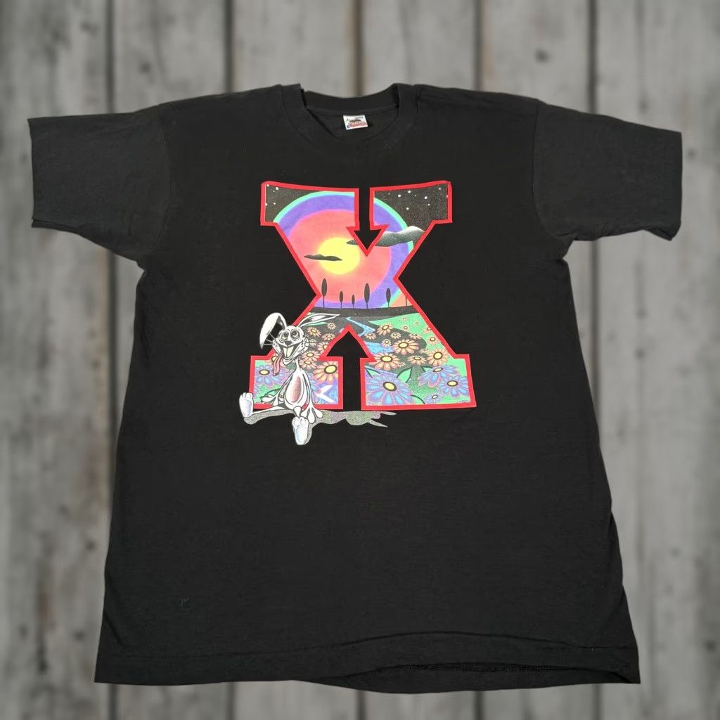 Fruit Of The Loom VINTAGE Dog Eat Dog Shirt Mens Large Black X Rabbit Psychedelic Band Tee 90s Size US L / EU 52-54 / 3 - 1 Thumbnail