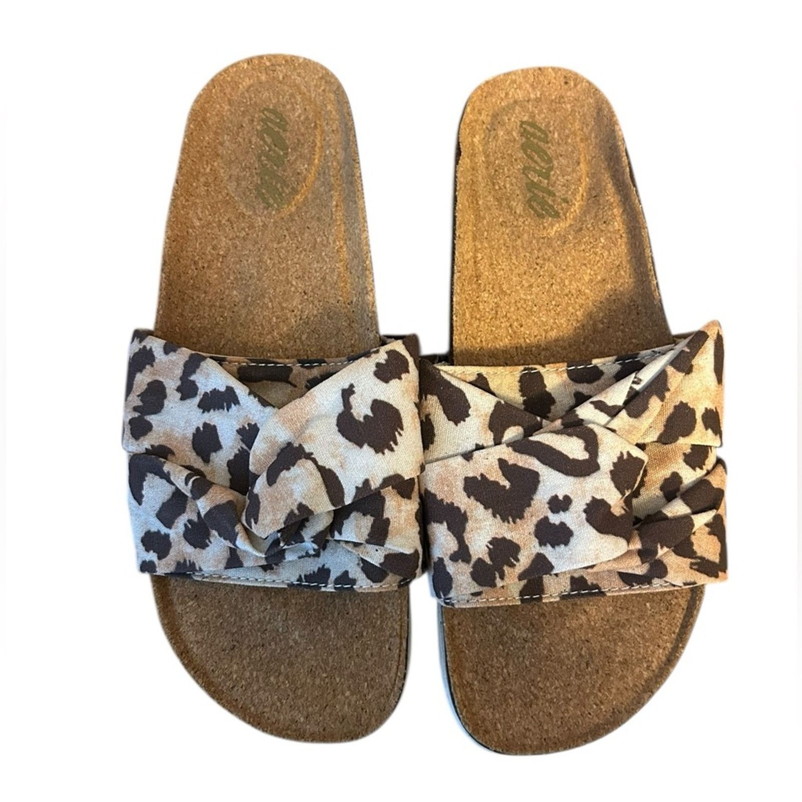 American Eagle Outfitters Aerie Leopard Print Cork Knot Slide Sandals Size US 9 / IT 39 - 1 Thumbnail