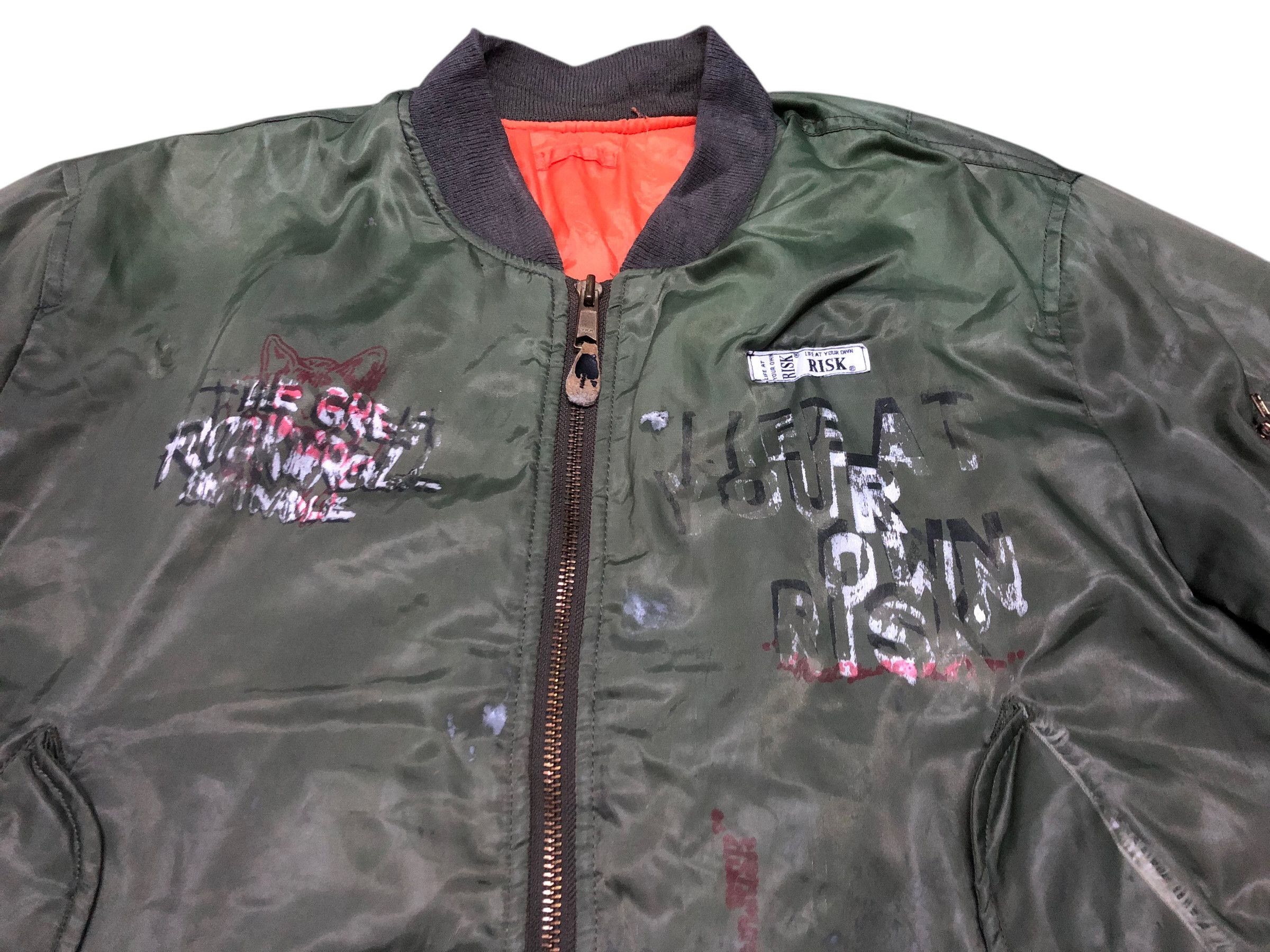 A.F.F.A. × Undercover 🔥RISK Custom MA-1 Flight Jacket AFFA Hiroshi Fujiwara Size US L / EU 52-54 / 3 - 3 Thumbnail